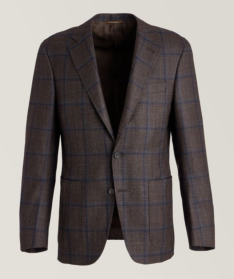 Kei Windowpane Wool, Silk & Cashmere Sport Jacket image 0