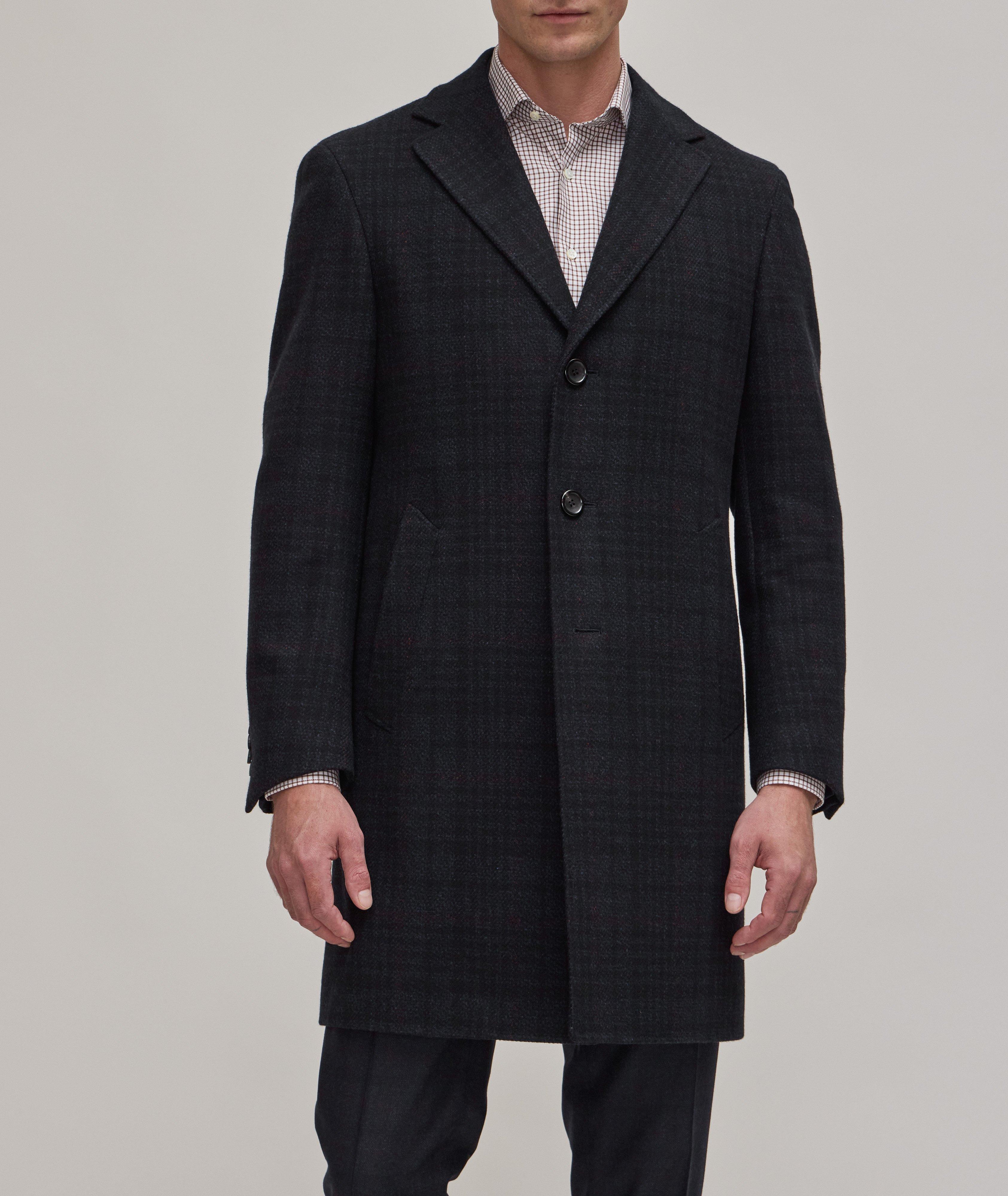 Kei Tonal Plaid Wool-Cashmere Car Coat image 1