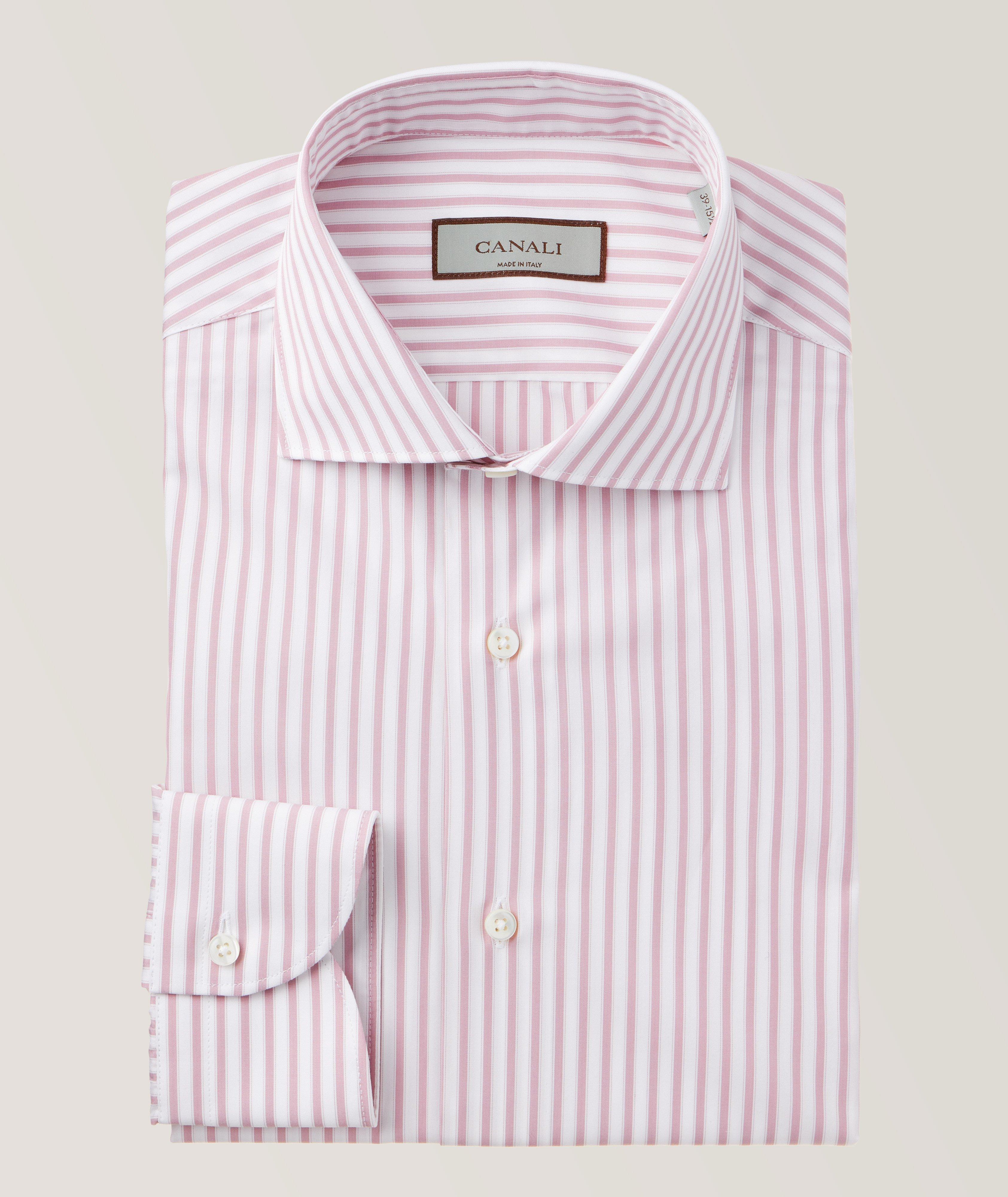 Canali Slim-Fit Striped Pattern Dress Shirt