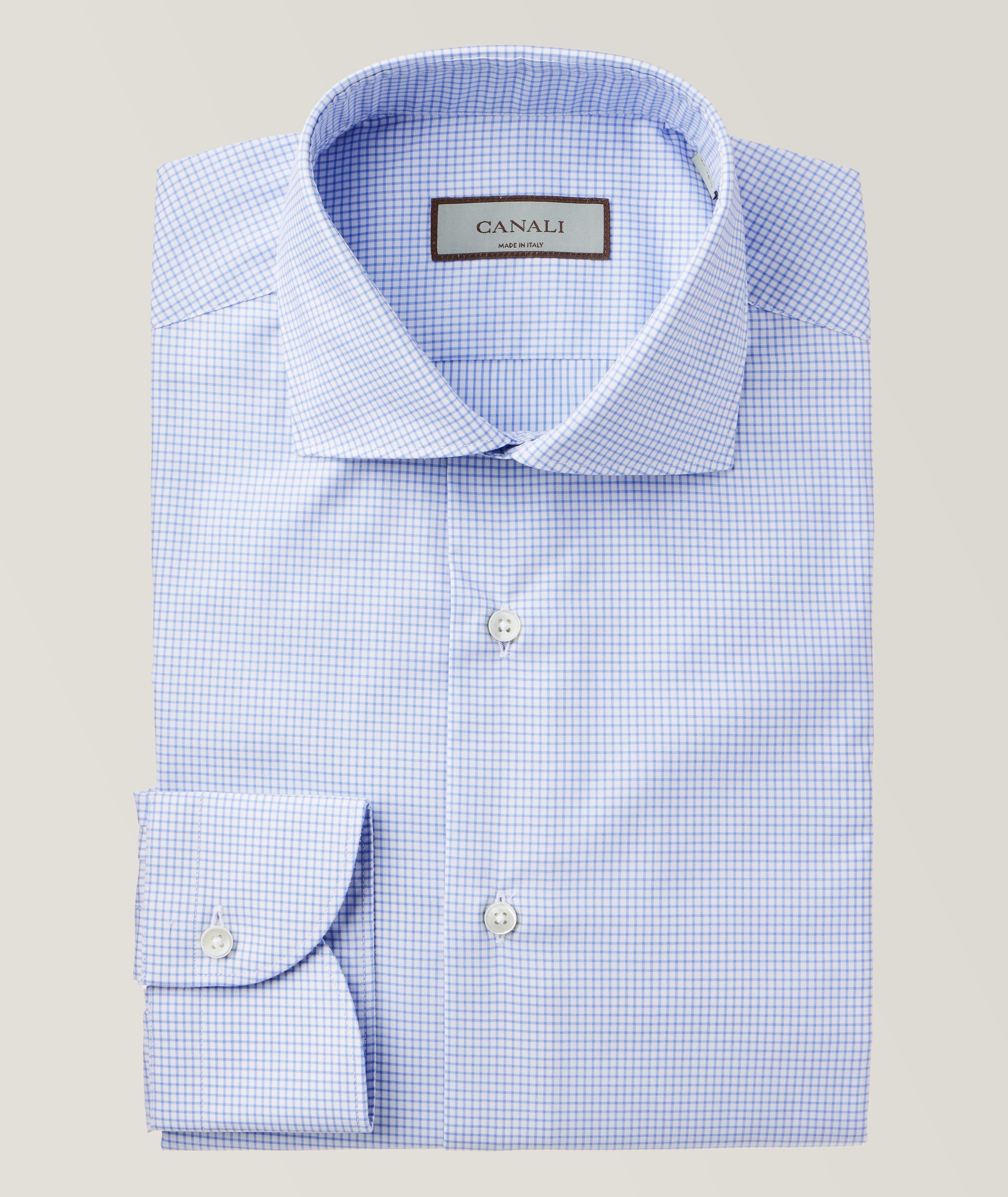 Slim Fit Micro Check Dress Shirt image 0