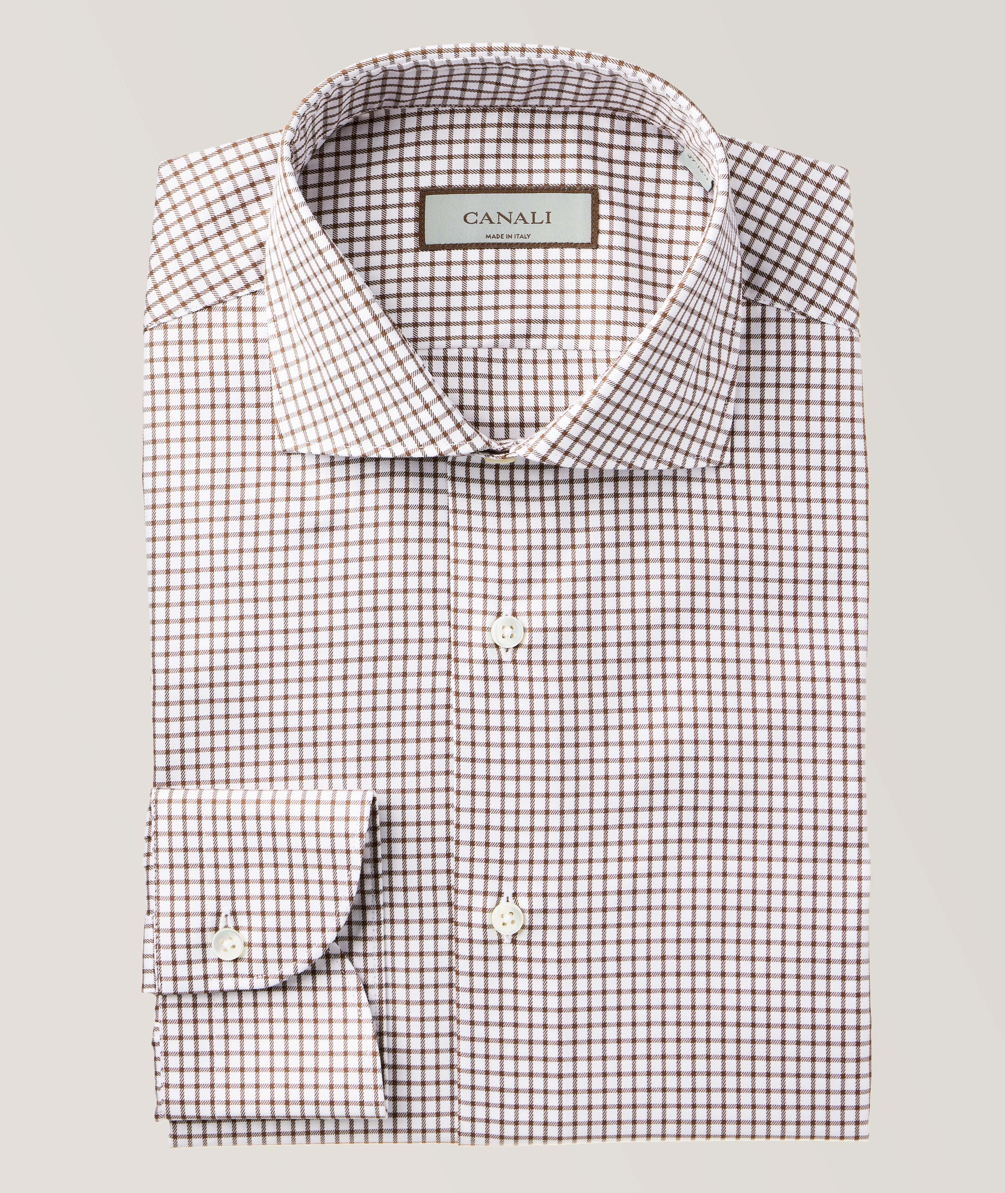 Slim-Fit Micro-Check Dress Shirt image 0