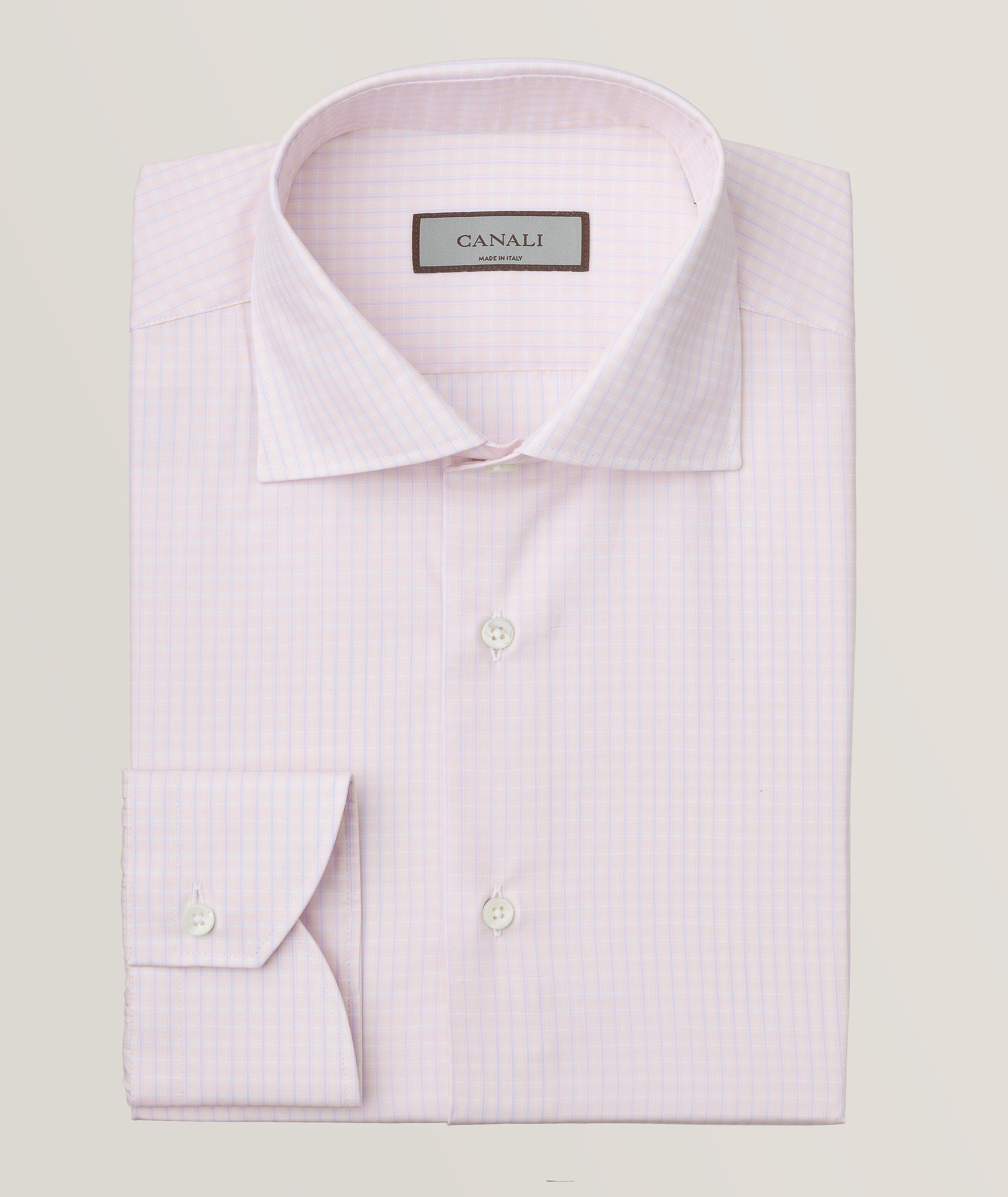 Pink dress shirt white hot sale collar