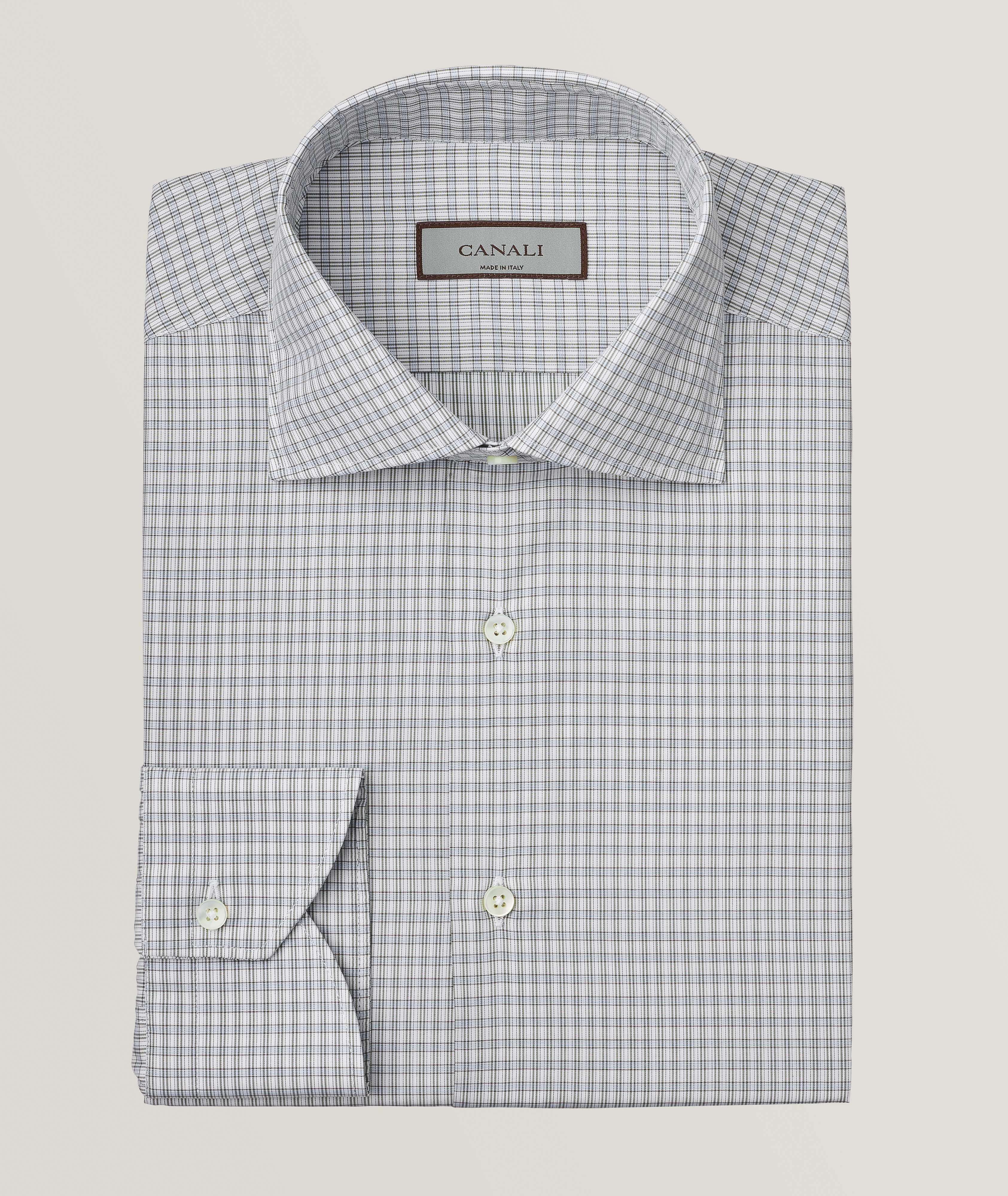 Regular-Fit Miniature Checkered Dress Shirt image 0
