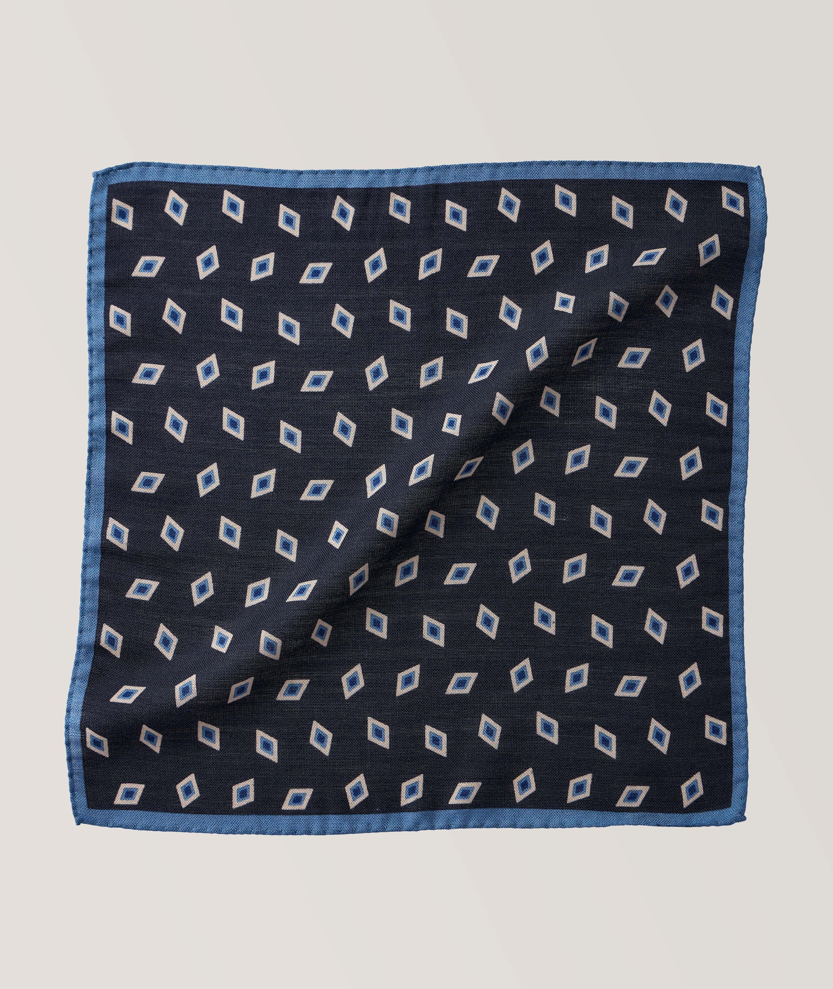 Geometric Wool-Silk Pocket Square image 0