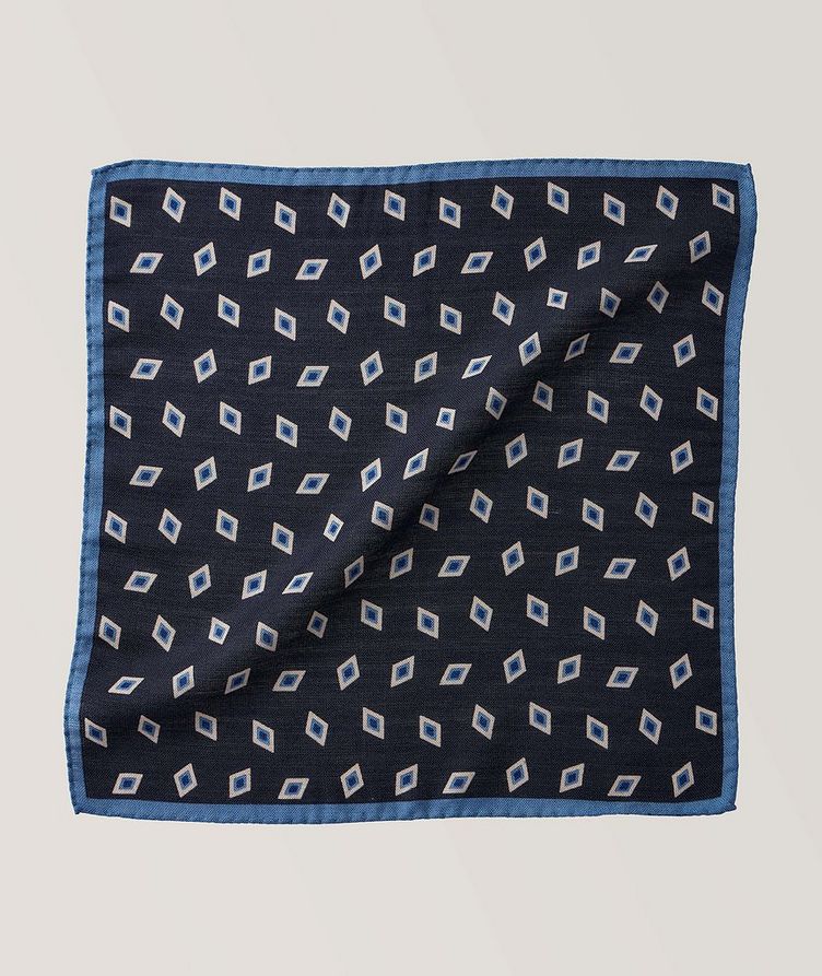 Mouchoir de poche en laine et en soie à motif géométrique image 0