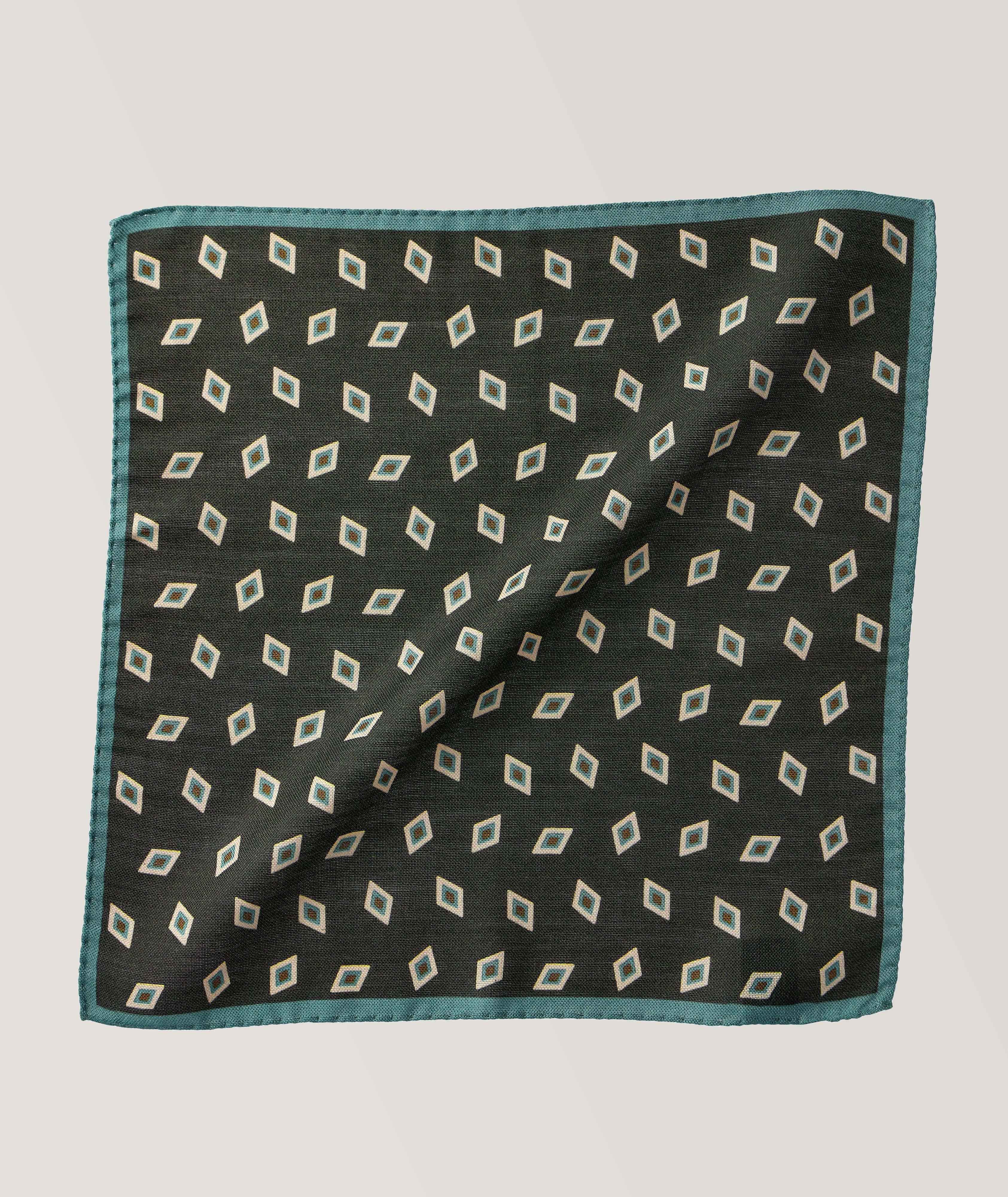 Geometric Wool-Silk Pocket Square image 0