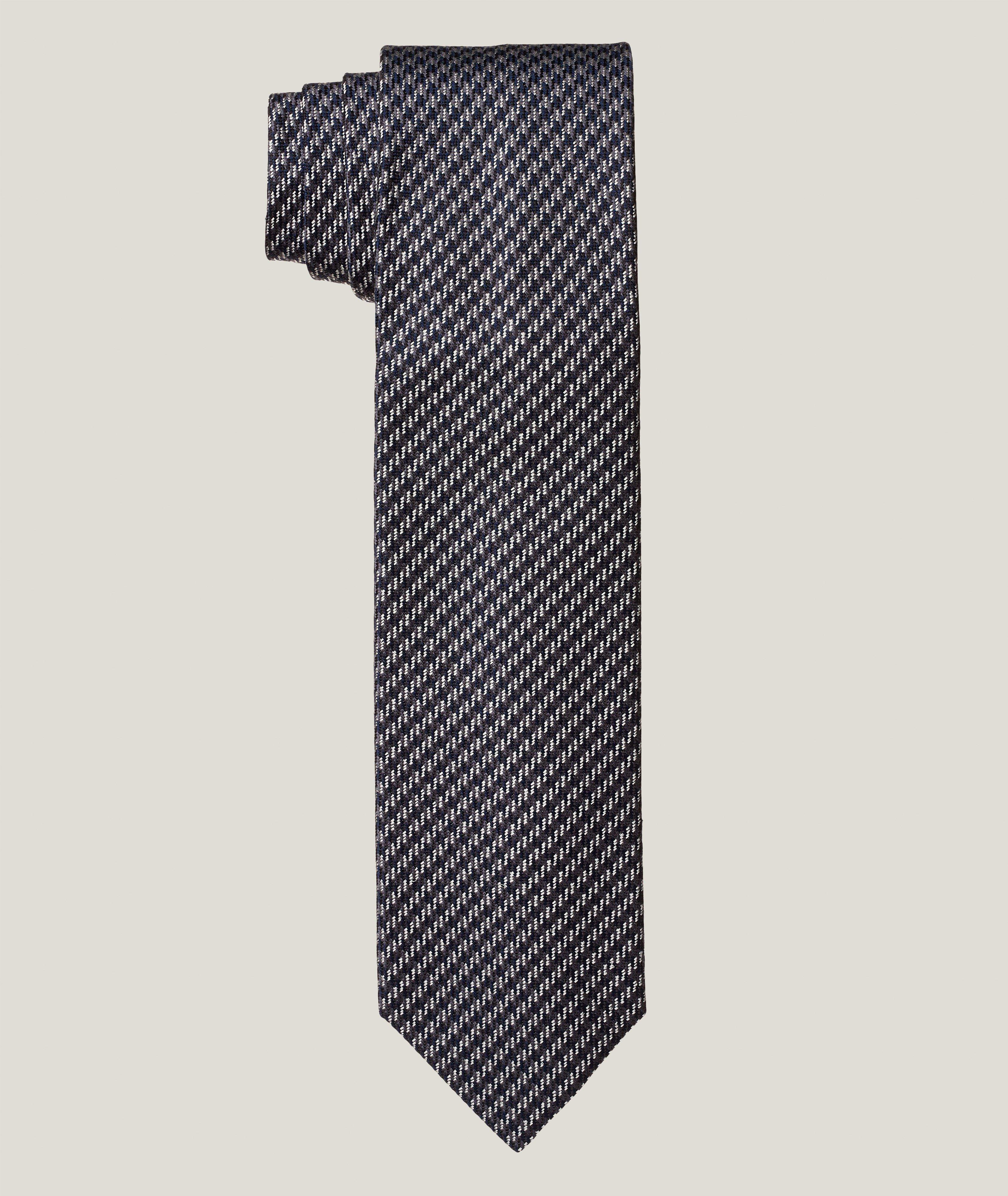 Miniature Houndstooth Silk Tie image 0