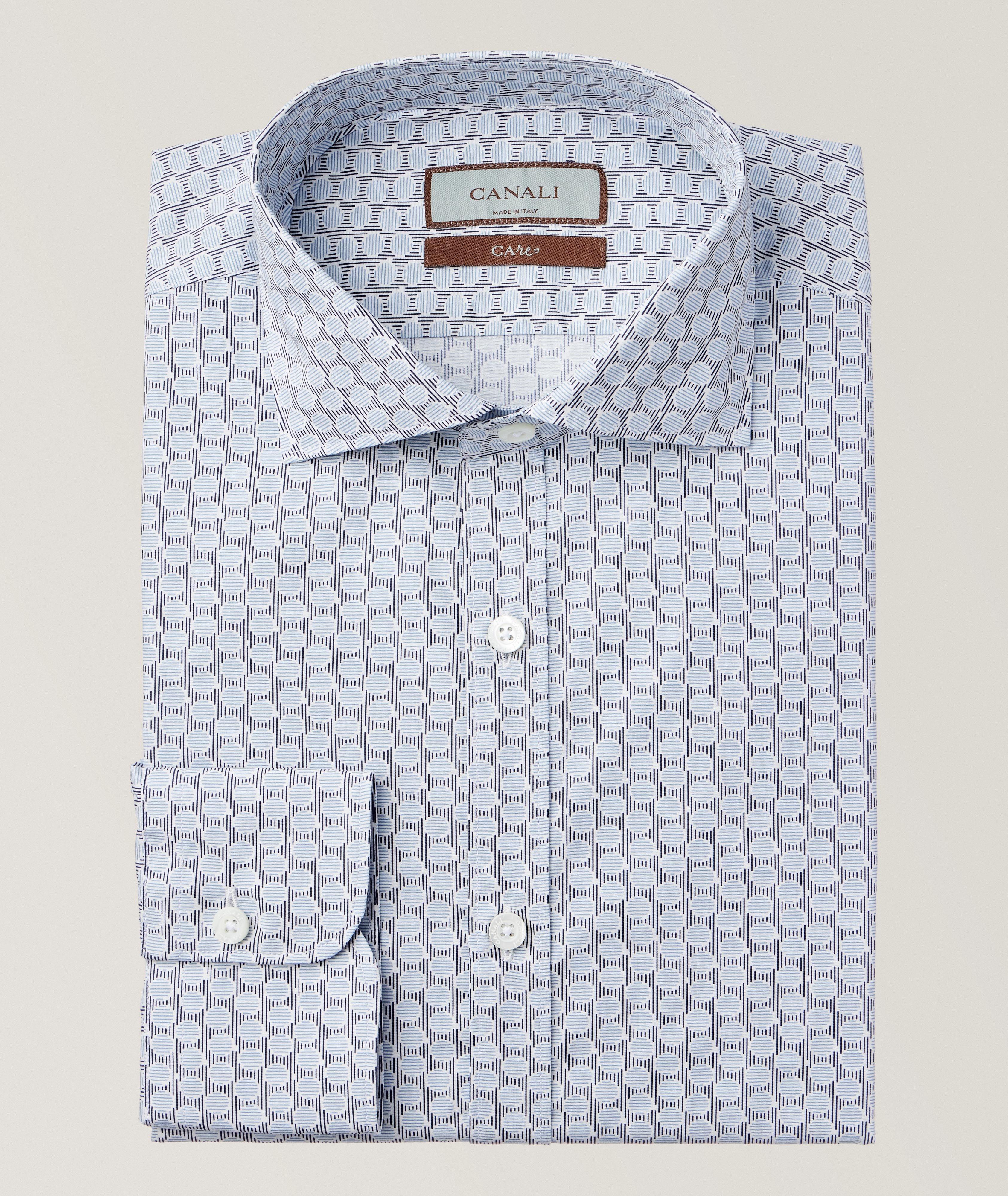 Chemise décontractée en coton à motif géométrique image 0