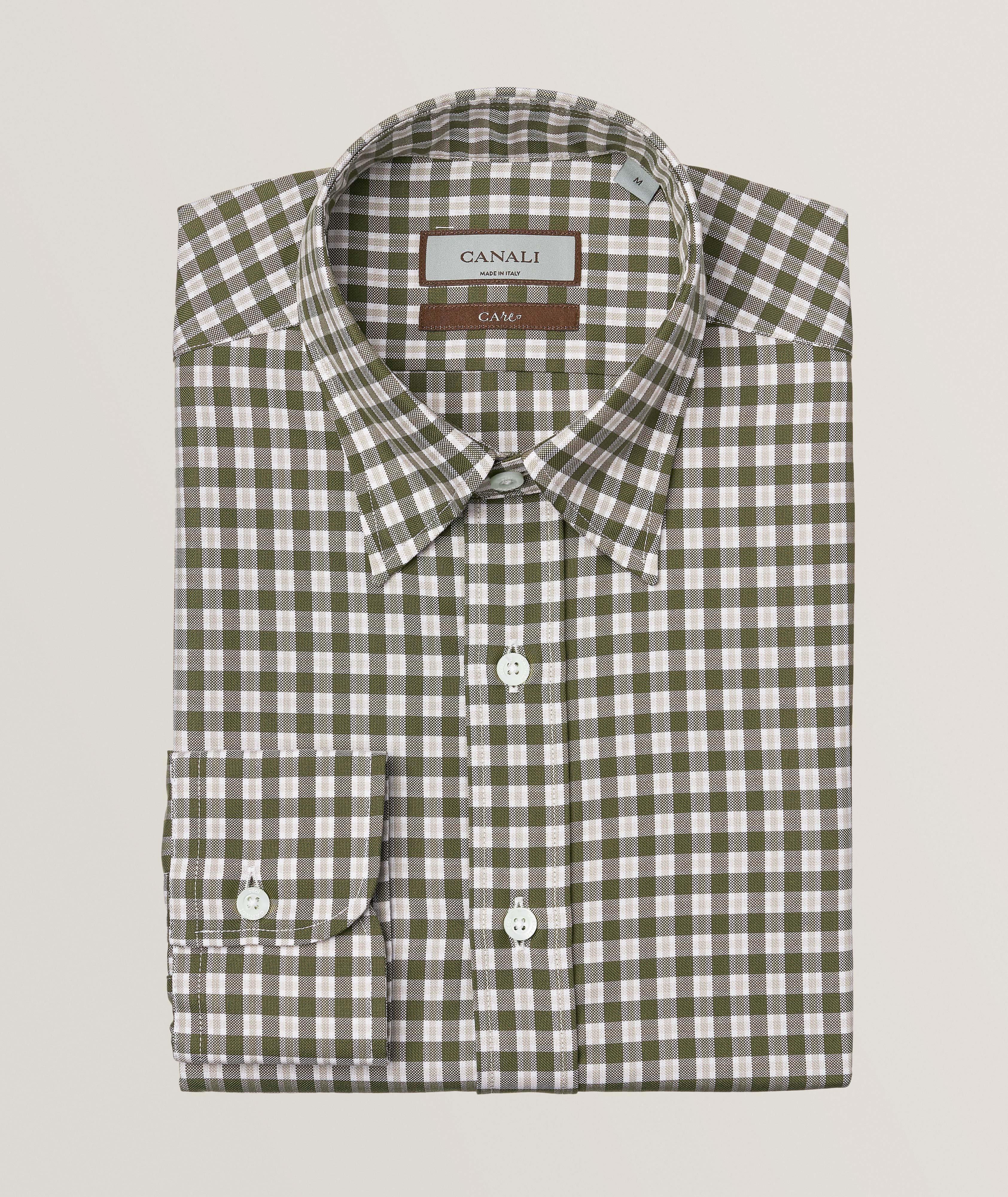 Checkered Cotton-Lyocell Sport Shirt image 0