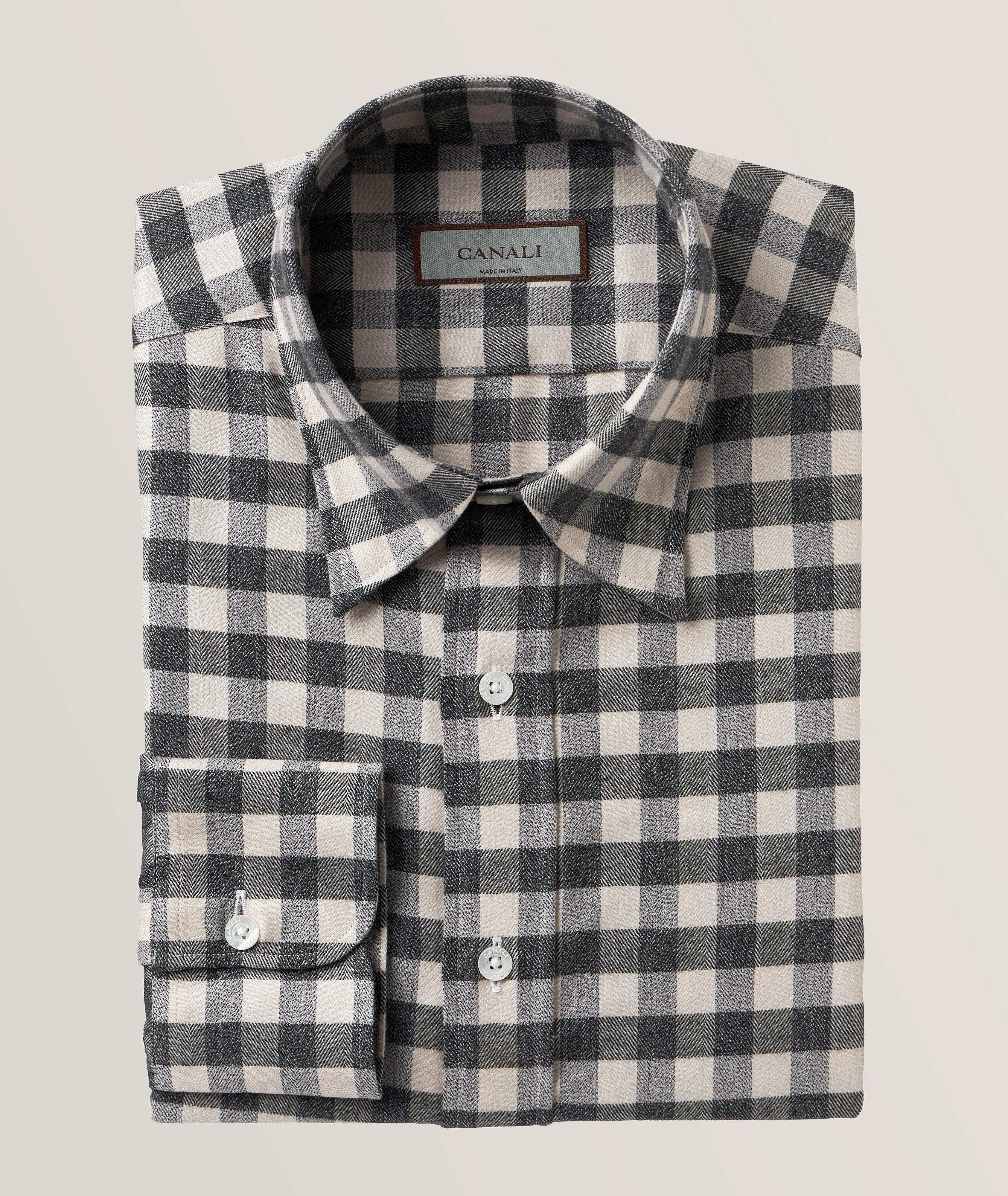 Regular-Fit Checkered Twill Cotton Sport Shirt image 0