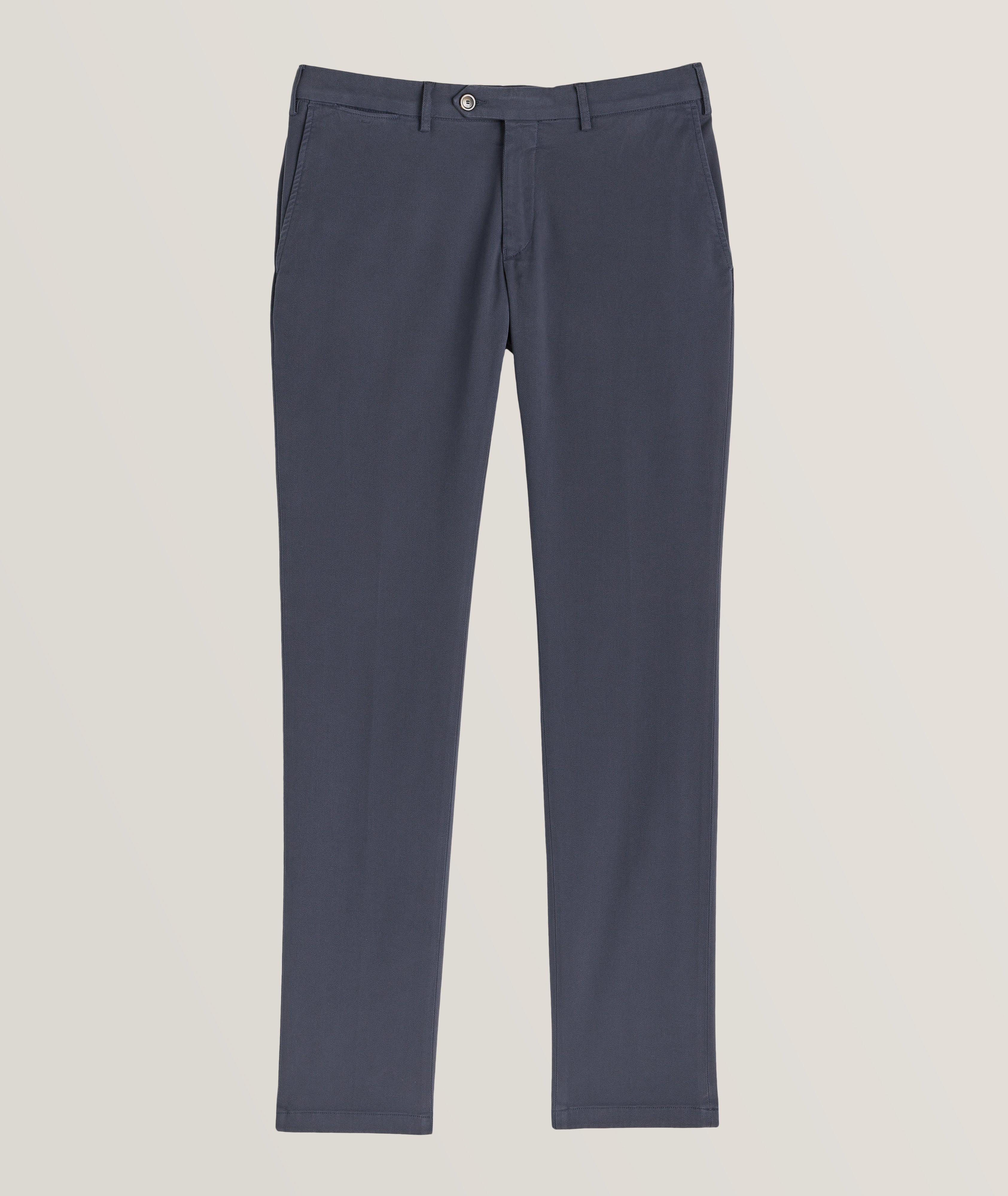 Canali Micro Twill Stretch-Cotton Dress Pants, Pants