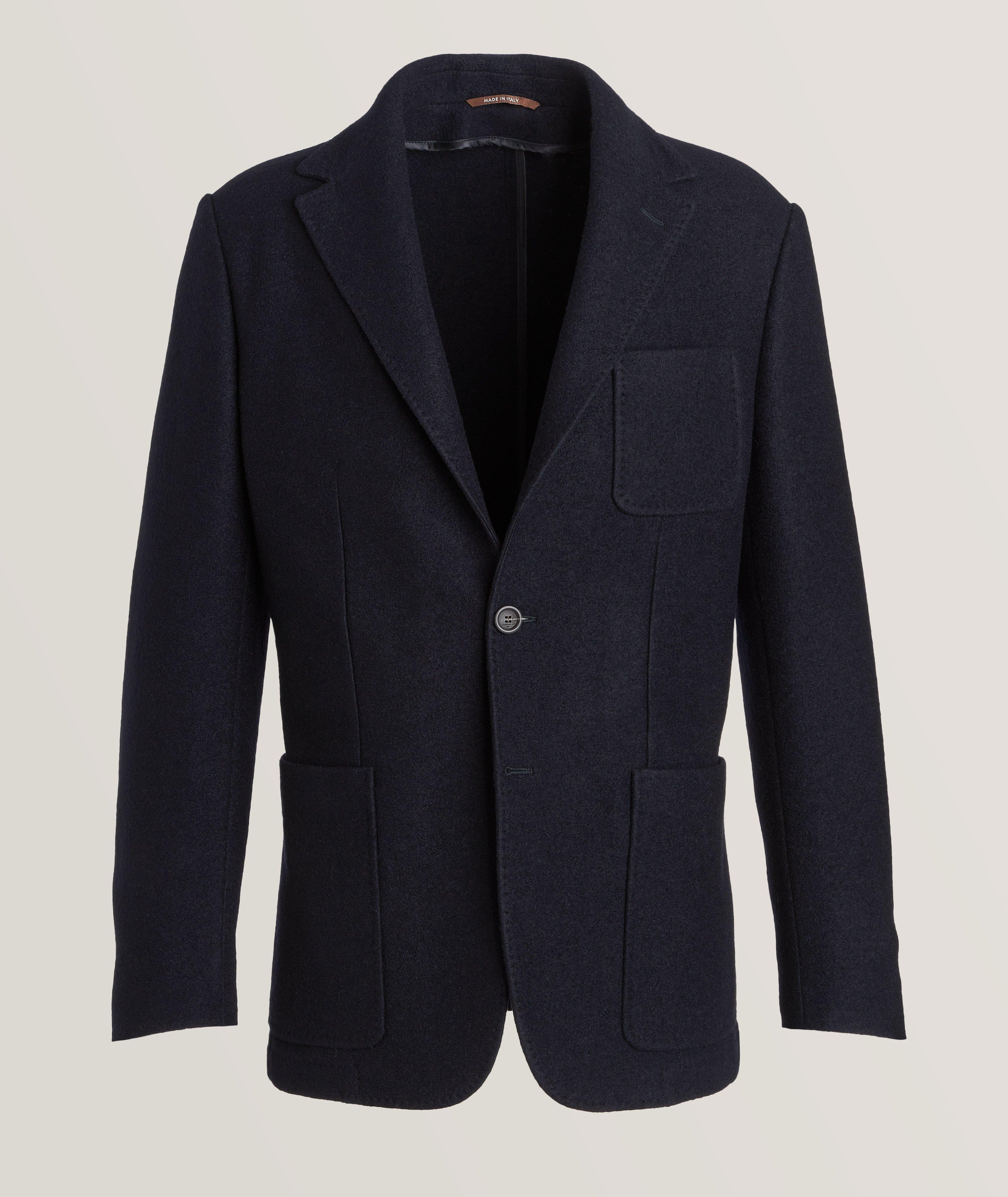 Boiled Wool Blend Unstructured Sport Jacket image 0