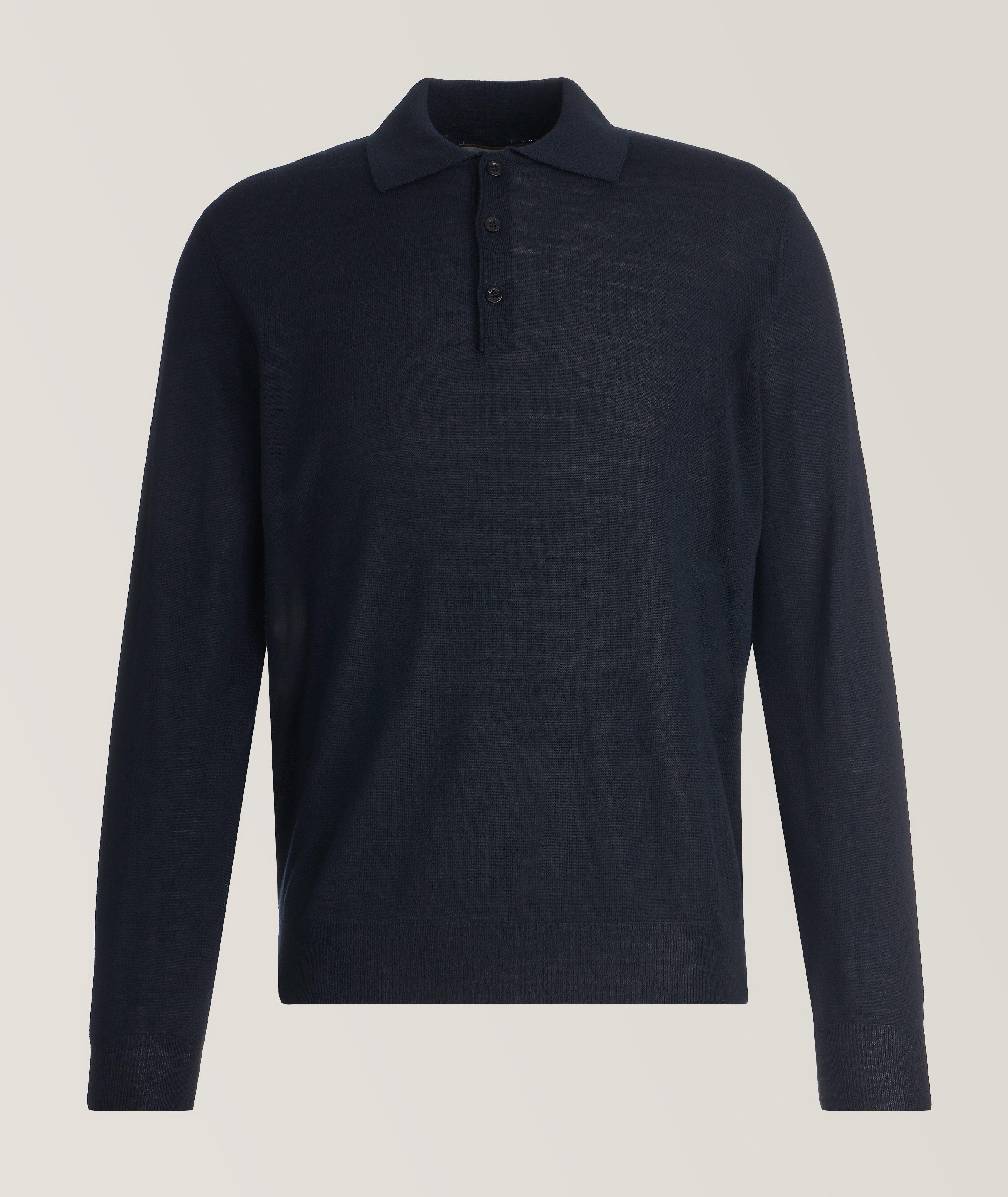 Canali Long-Sleeve Merino Wool Knit Polo | Sweaters & Knits | Harry Rosen