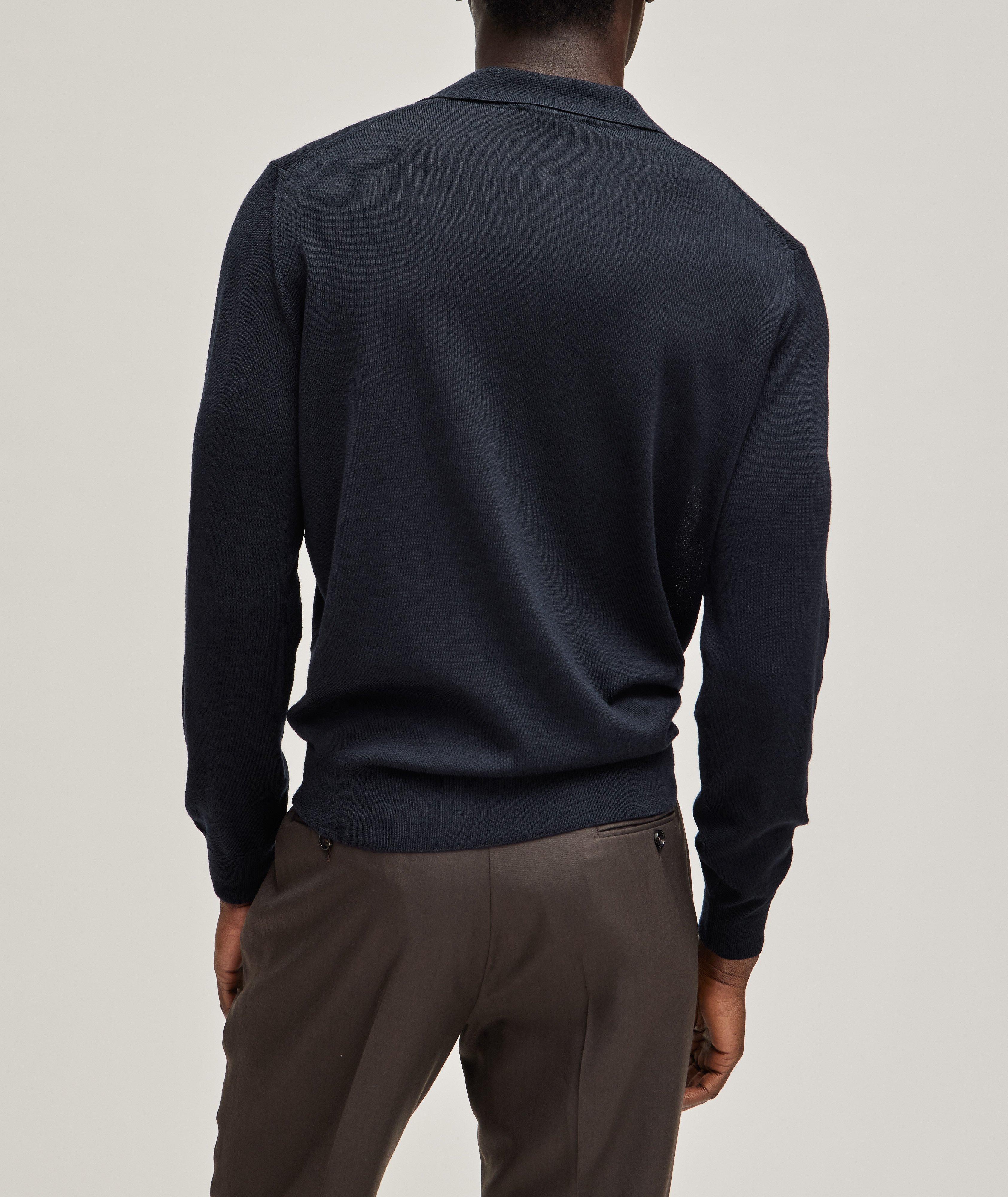 Canali Long-Sleeve Merino Wool Knit Polo, Sweaters & Knits