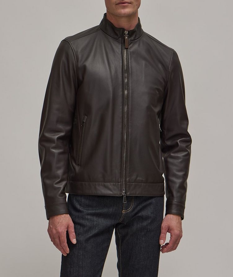 Matte Leather Biker Jacket image 1