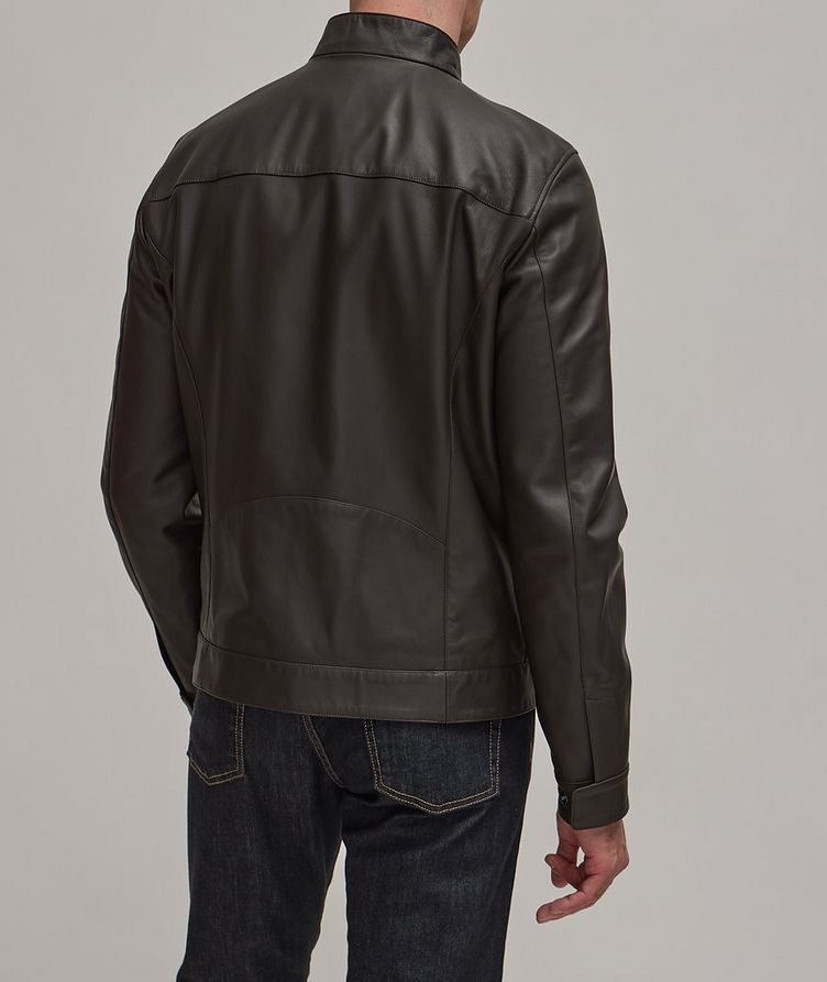 Matte Leather Biker Jacket image 2