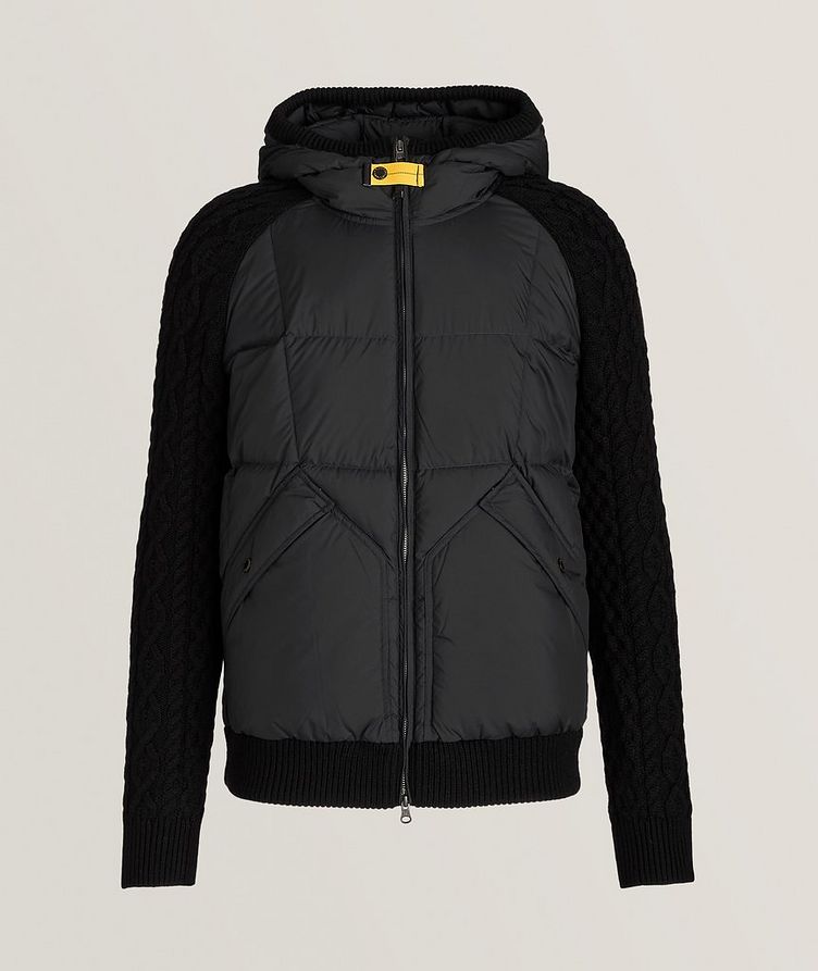 Cable-Knit Hooded Puffer Jacket image 0