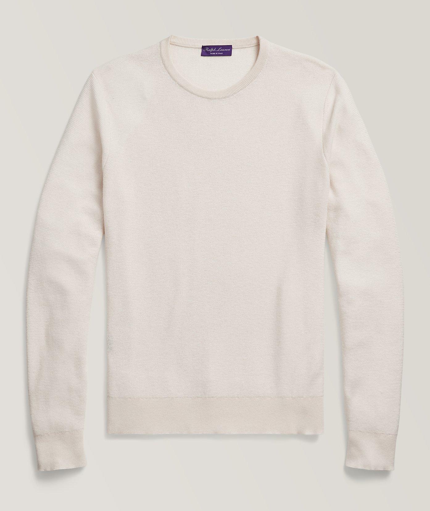 White Cable-knit cashmere sweater, Ralph Lauren Purple Label