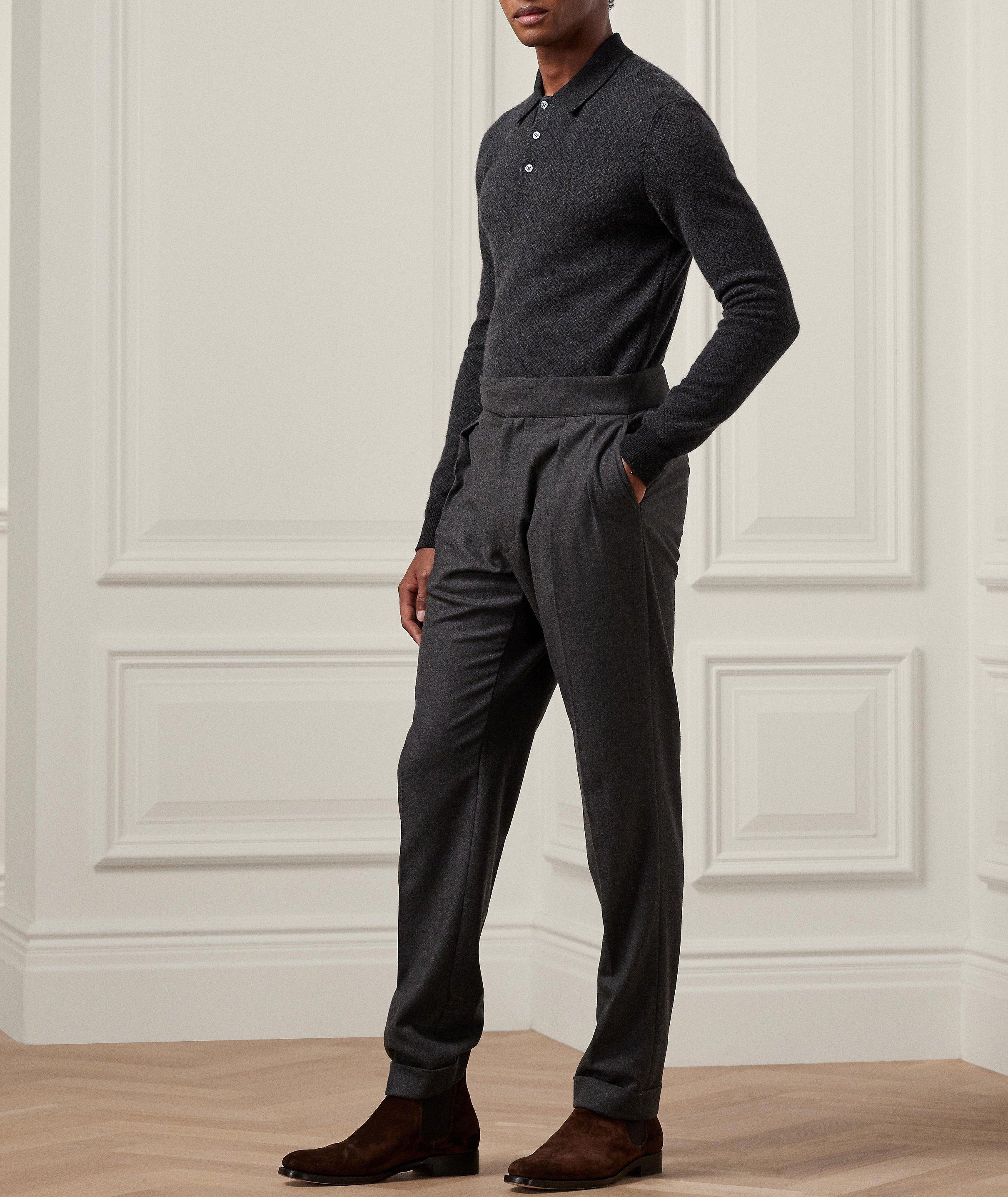 Herringbone Cashmere Polo image 3