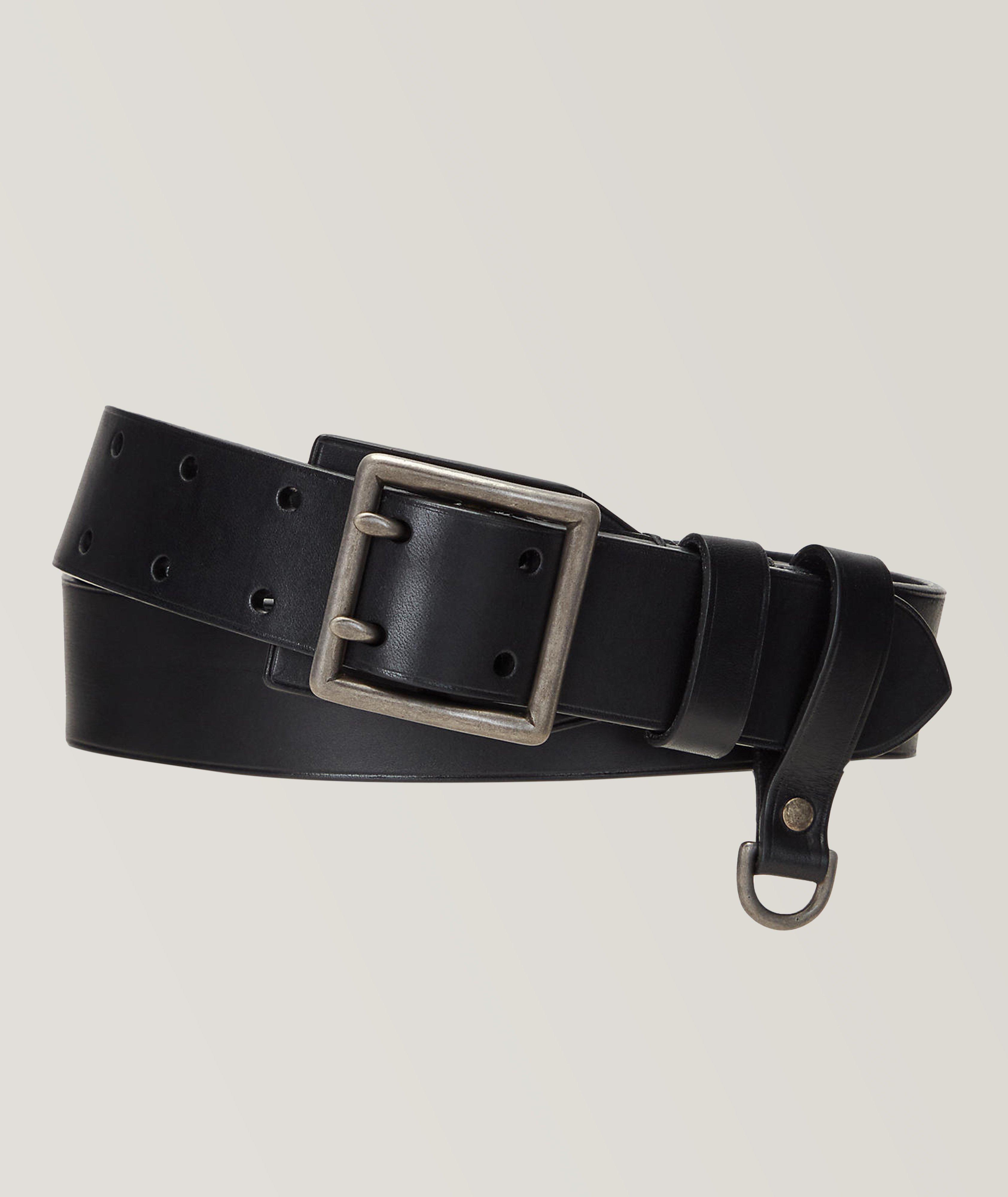 Ceinture en cuir à deux ardillons image 0