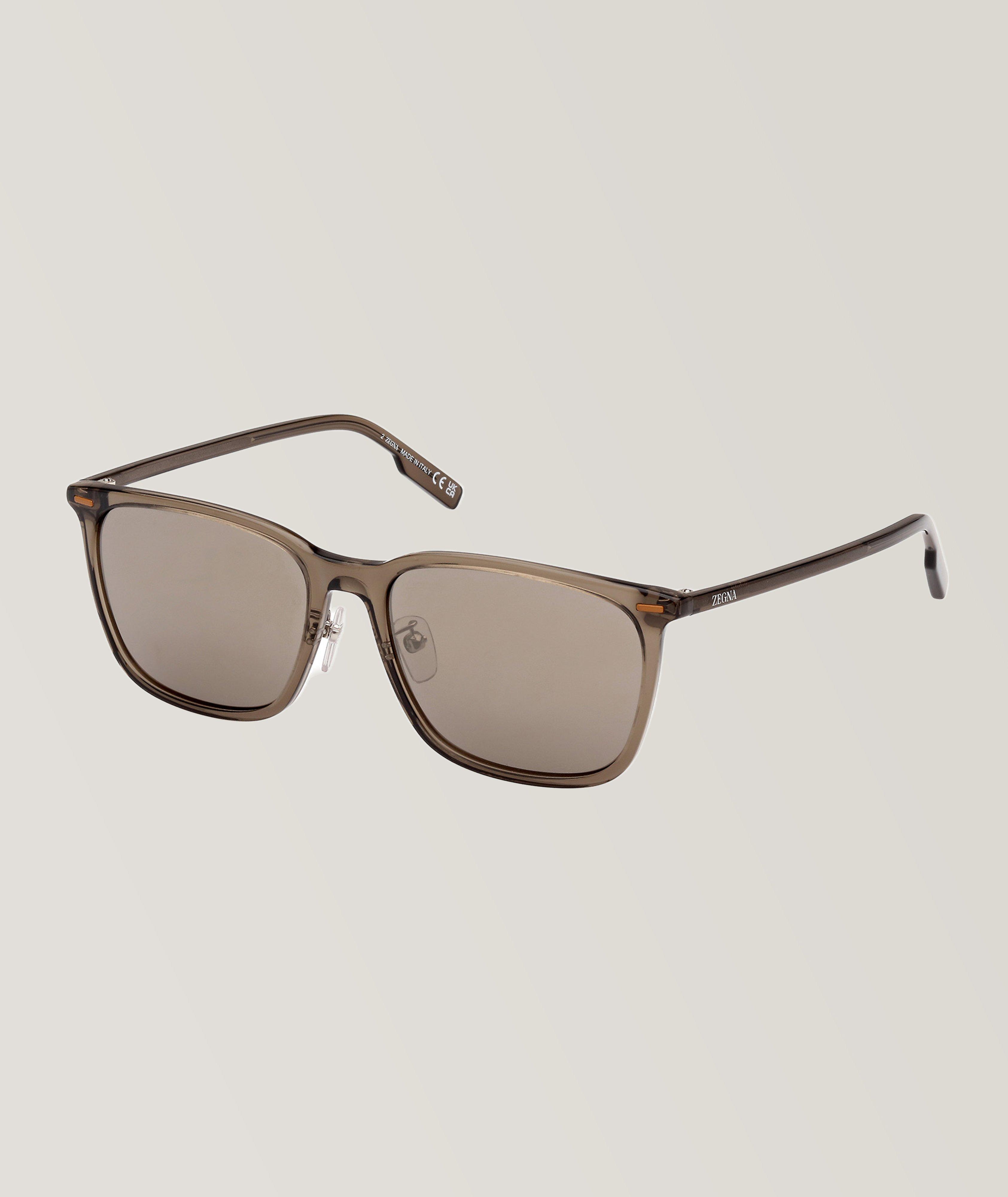 Zegna Full-Rimmed Rectangular Frame Sunglasses