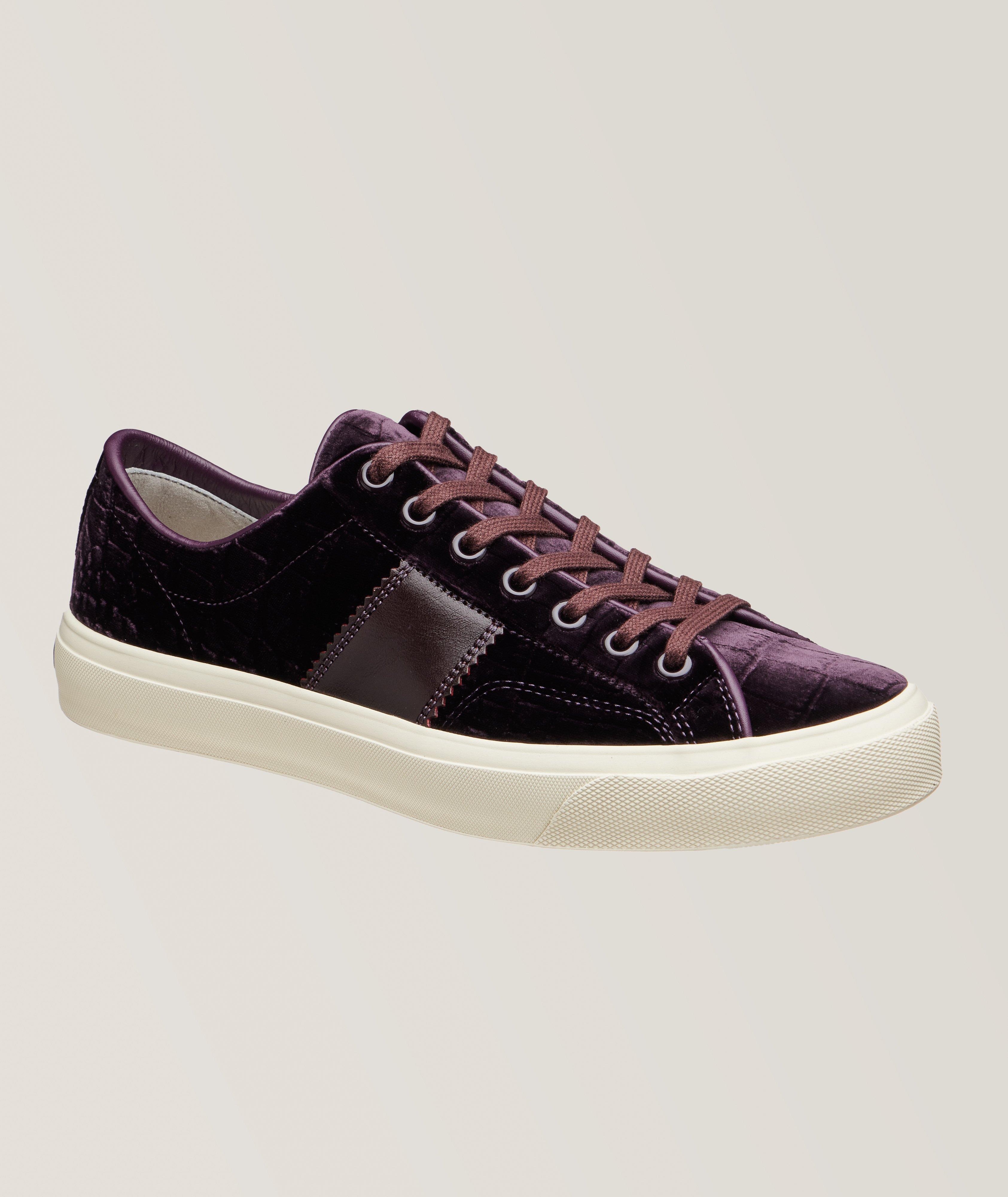 TOM FORD Chaussure sport en suède à motif d’écailles