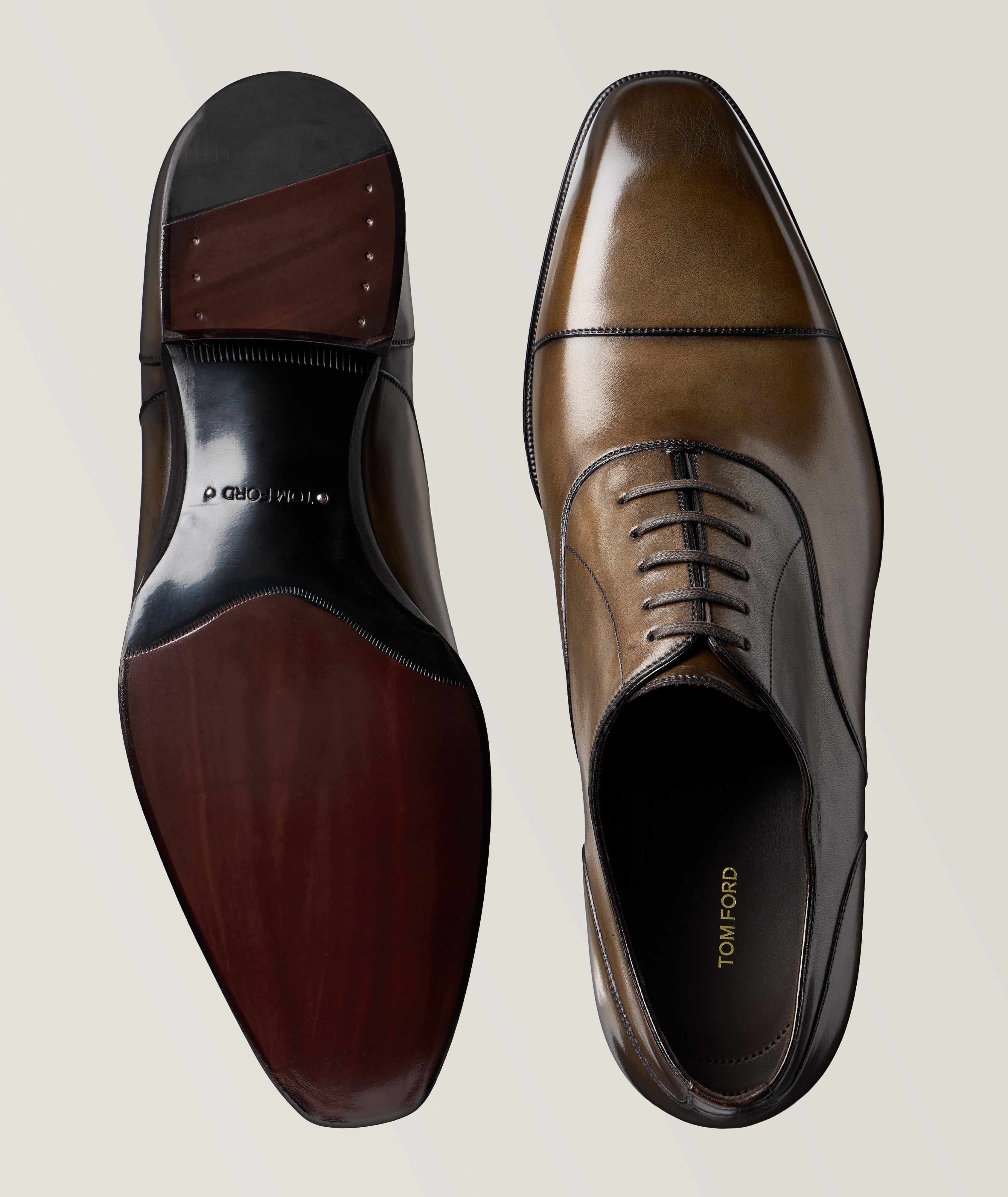 Burnished Leather Cap-Toe Oxfords image 2