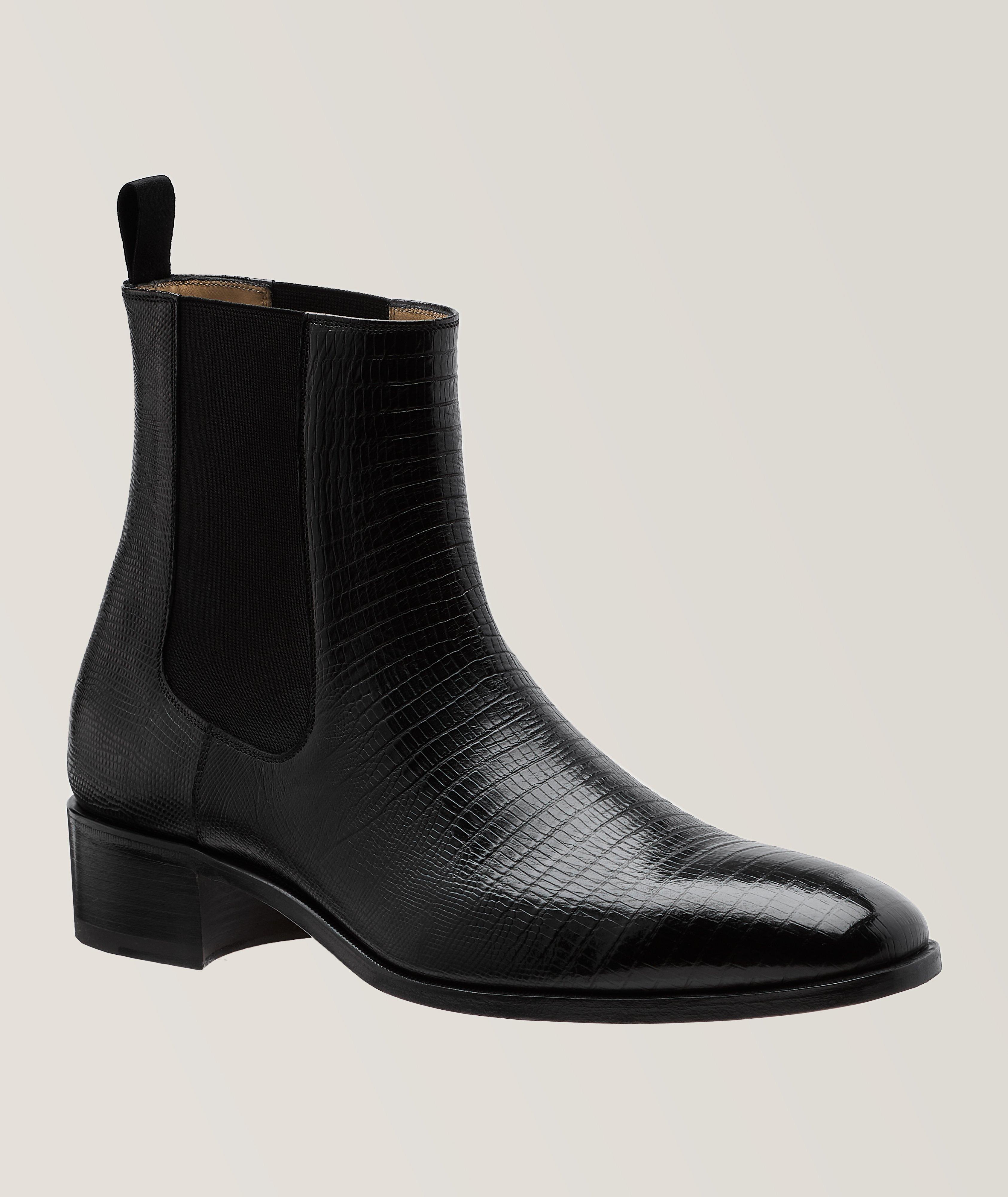 TOM FORD Botte de style Chelsea en cuir à talon cubain