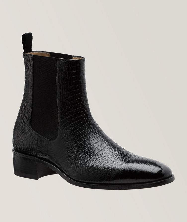Alec Textured Leather Cuban Heel Chelsea Boots image 0