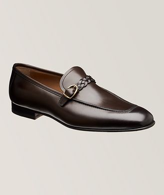 TOM FORD Martin Braided Band Burnished Leather Loafers 