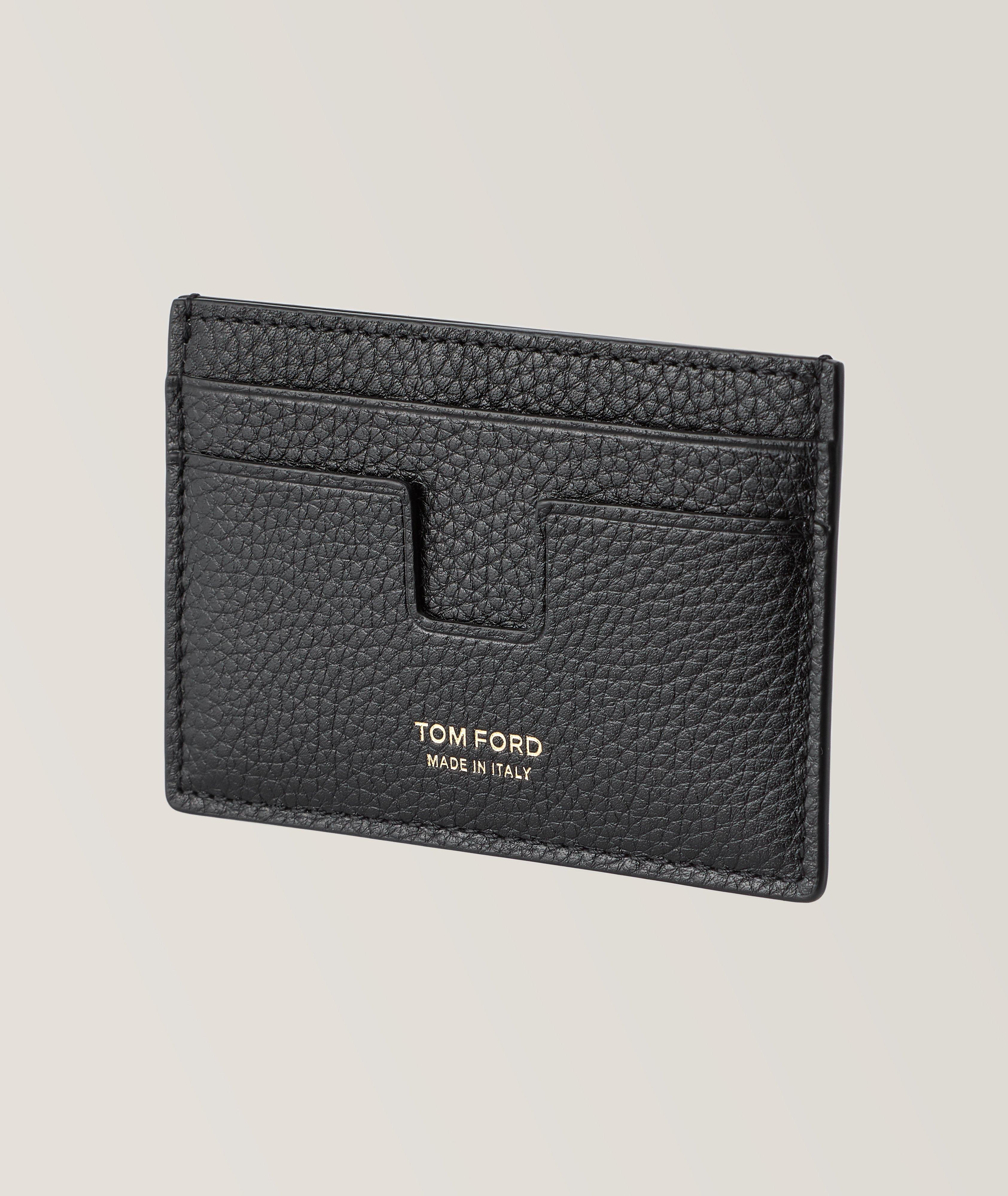 Grain Leather Money Clip Cardholder