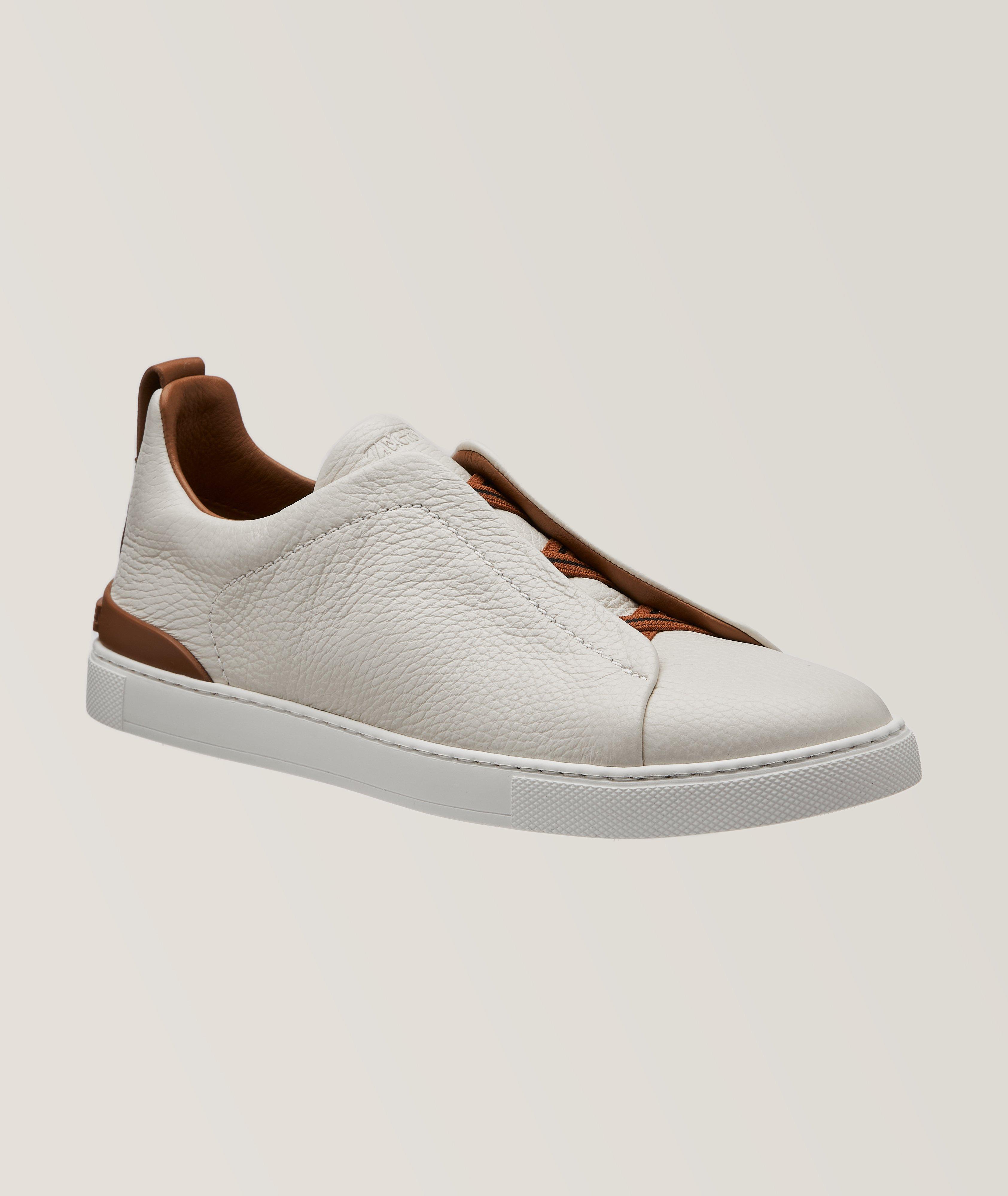 Zegna Leather Triple Stitch Sneakers