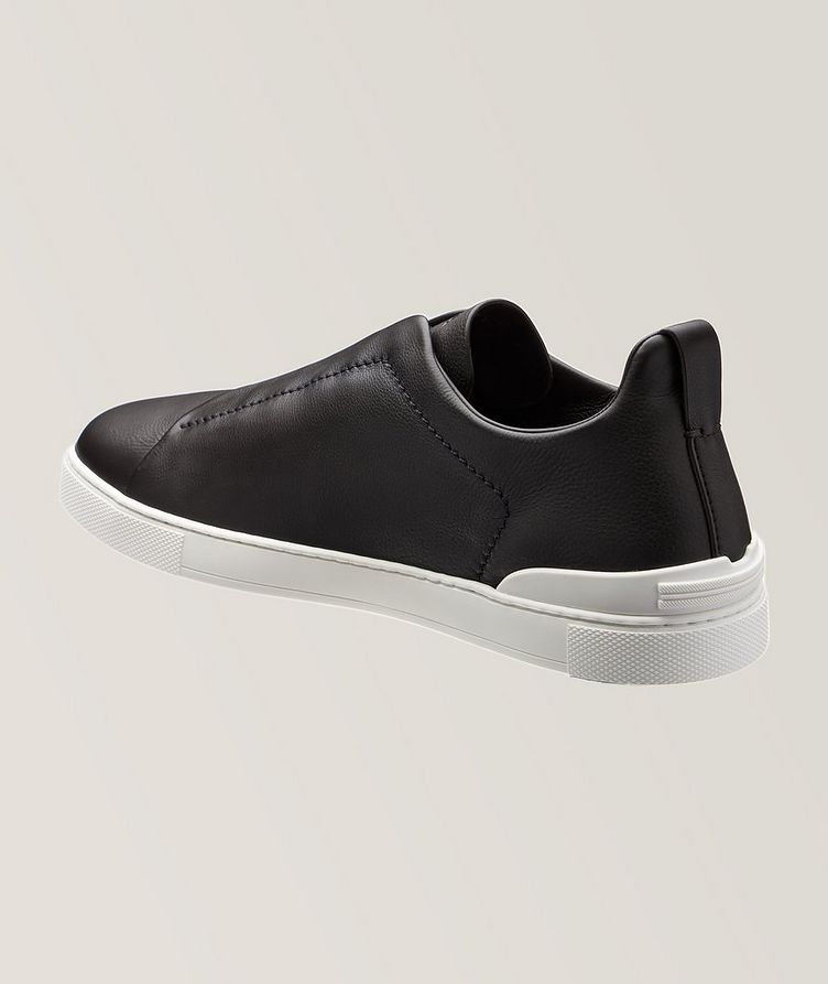 Triple Stitch Cashmere Leather Slip-On Sneakers image 1