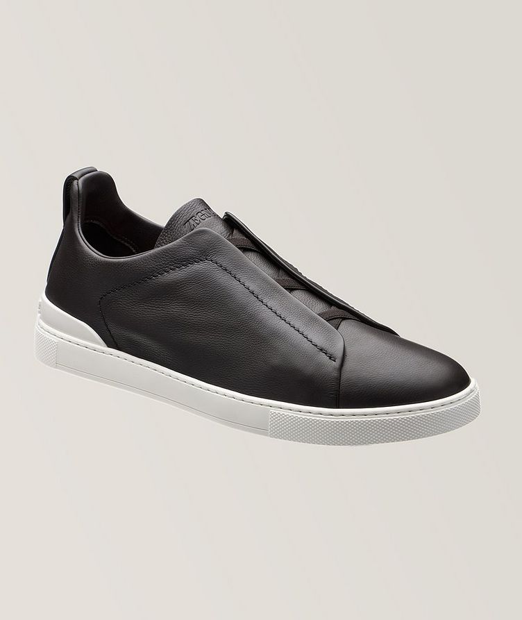 Triple Stitch Cashmere Leather Slip-On Sneakers image 0