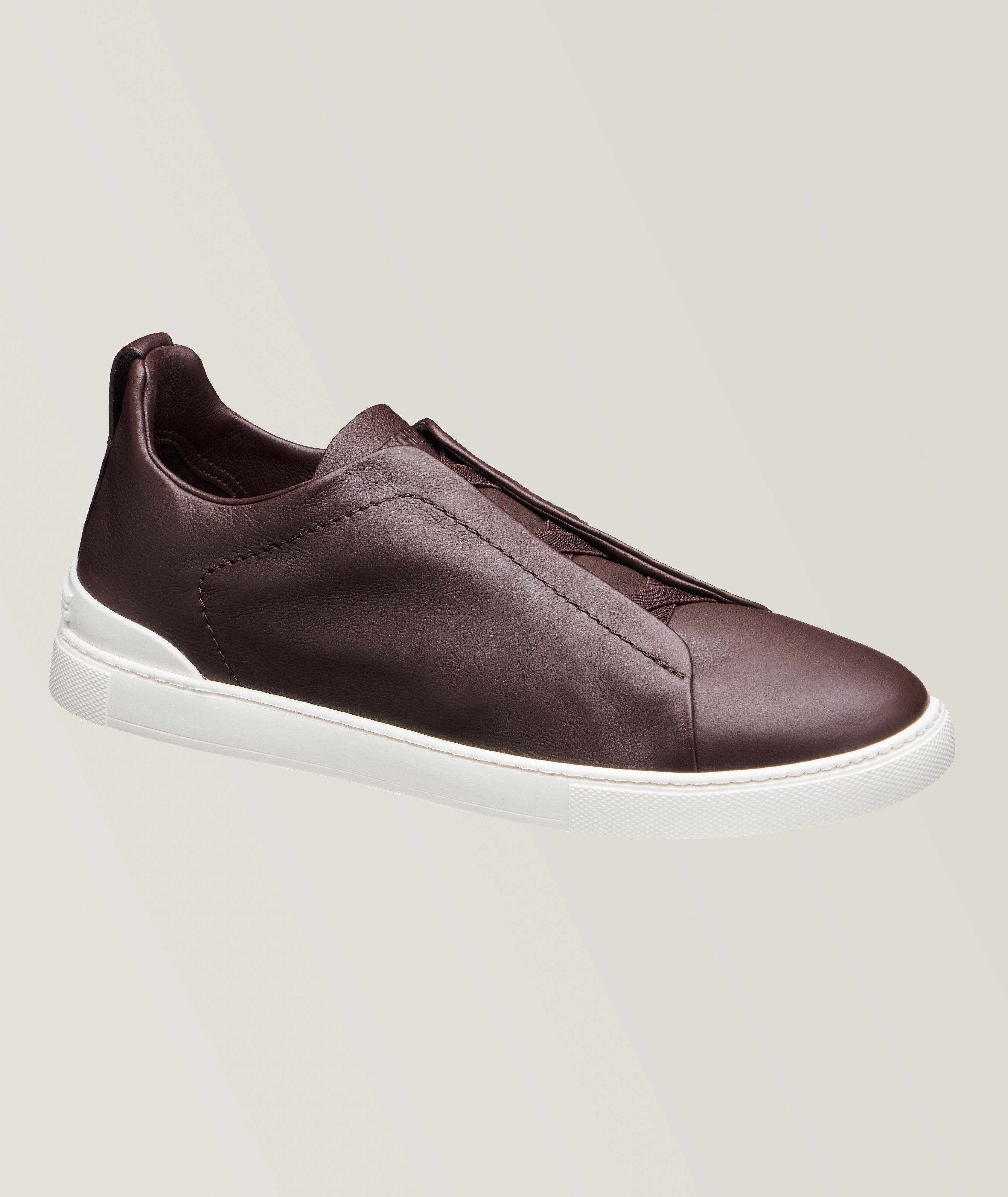 Triple Stitch Cashmere Leather Sneakers image 0