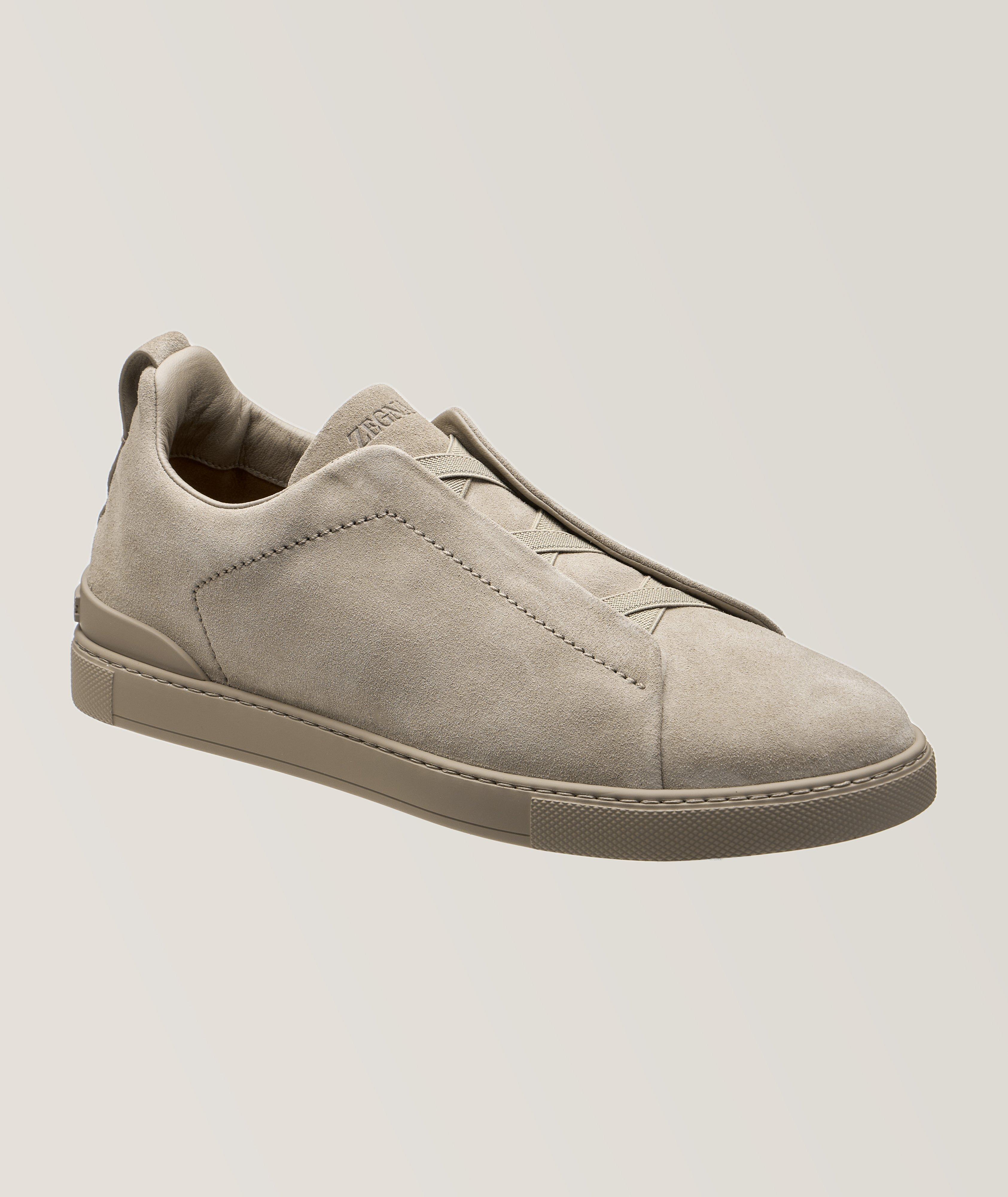 Triple Stitch Tonal Suede Slip-On Sneakers image 0