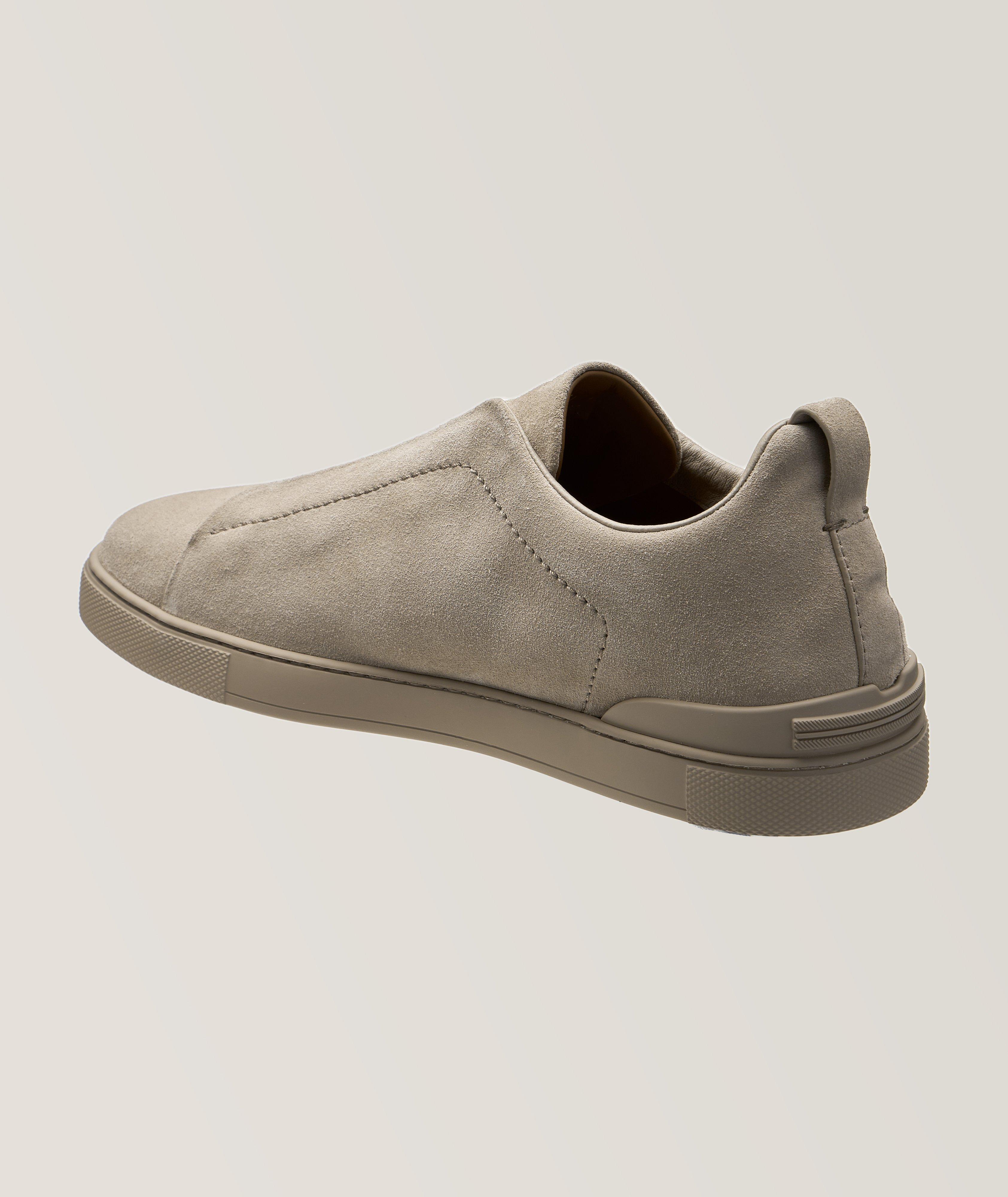 Triple Stitch Tonal Suede Slip-On Sneakers image 1