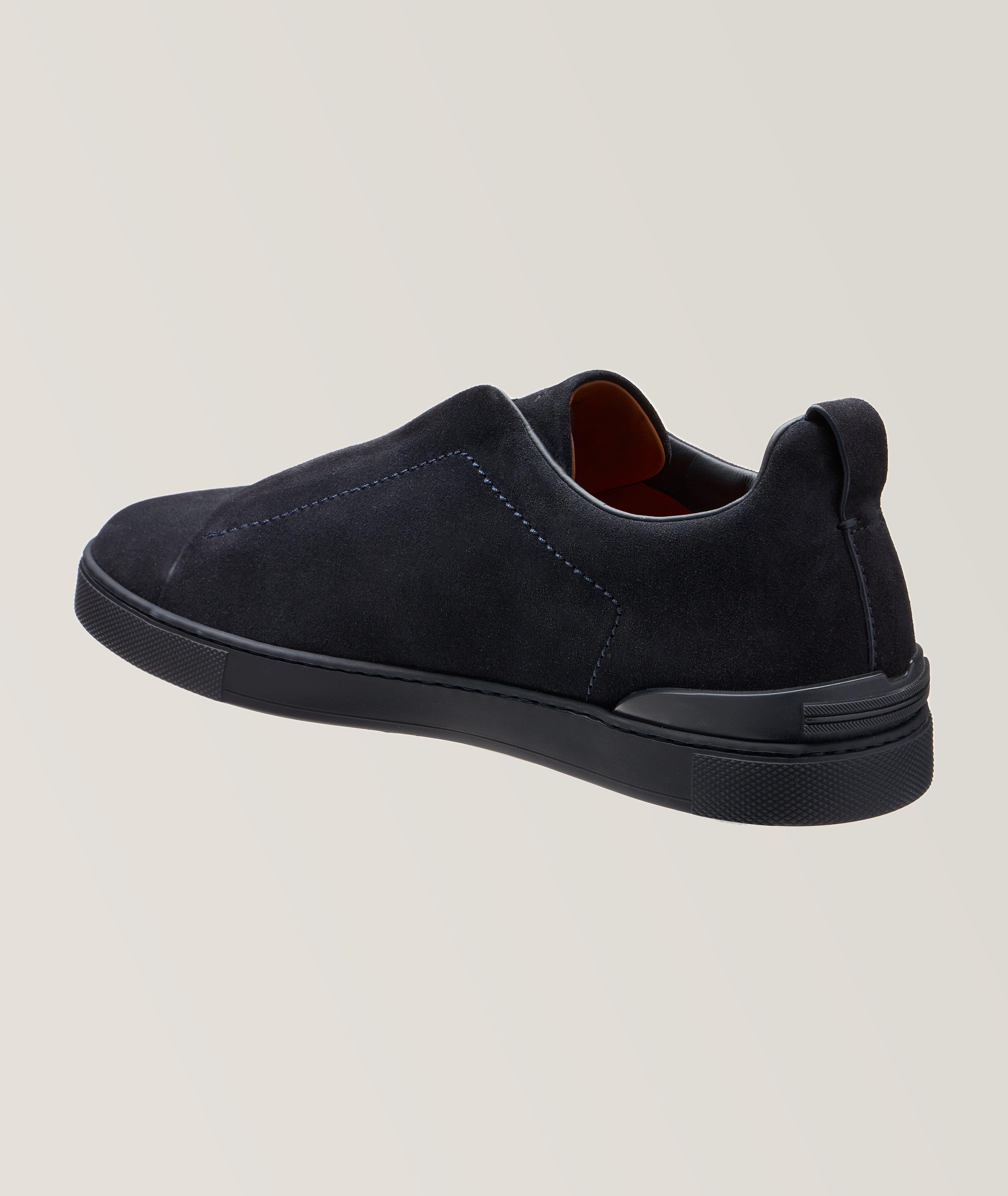 Triple Stitch Tonal Suede Slip-On Sneakers image 1