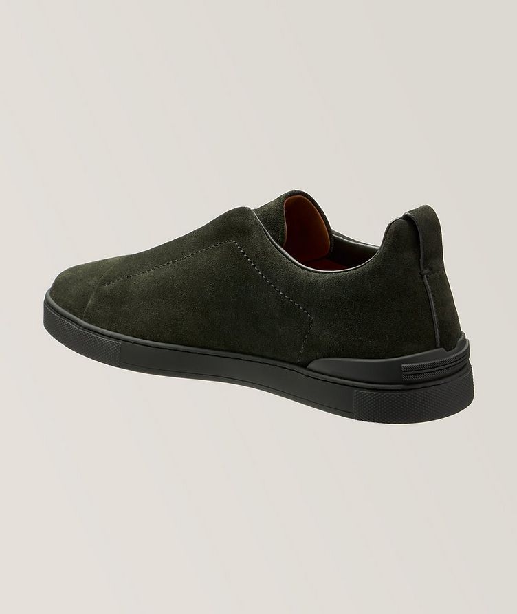 Triple Stitch Tonal Suede Slip-On Sneakers image 1