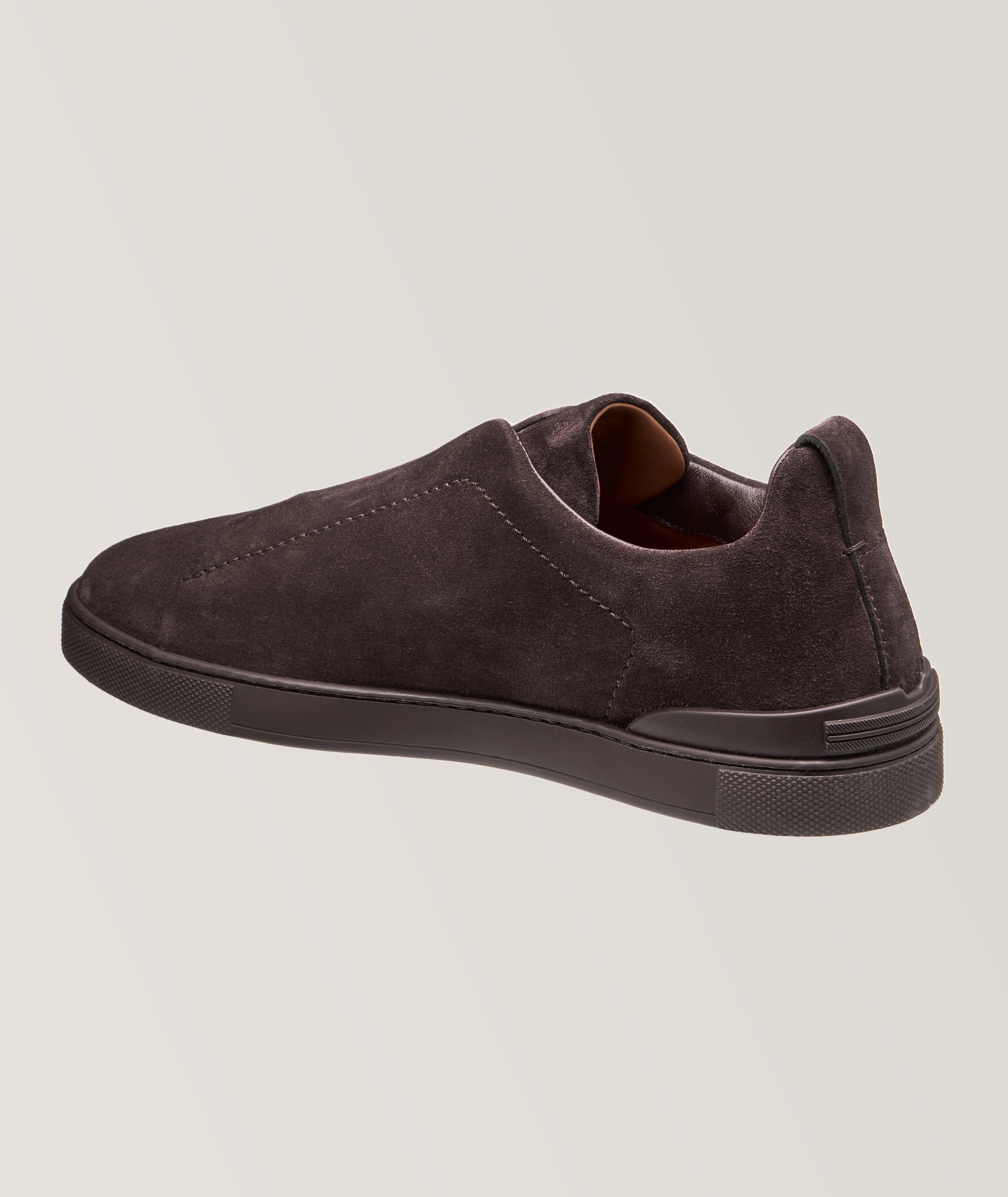 Triple Stitch Tonal Suede Slip-On Sneakers image 1