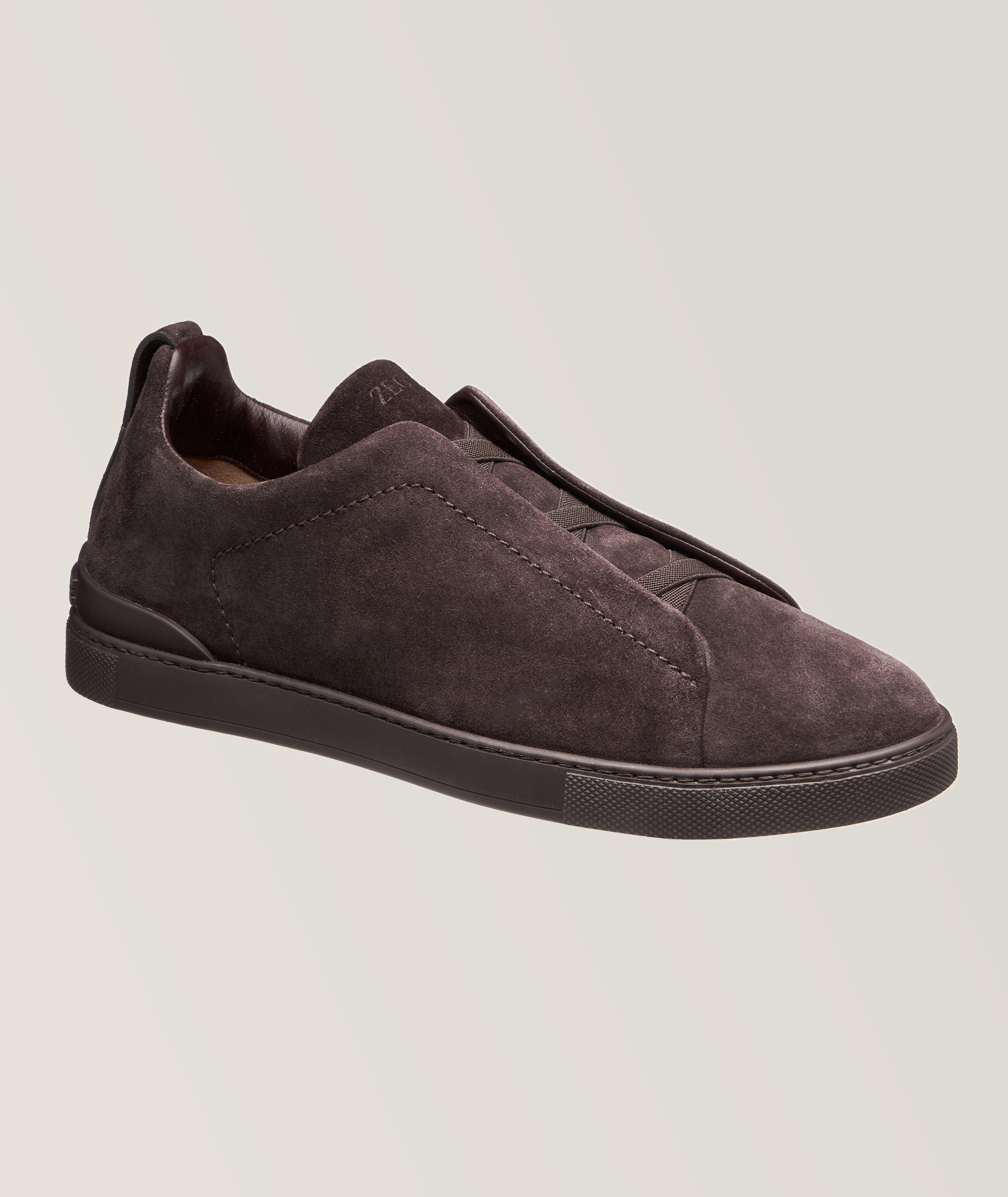Triple Stitch Tonal Suede Slip-On Sneakers image 0