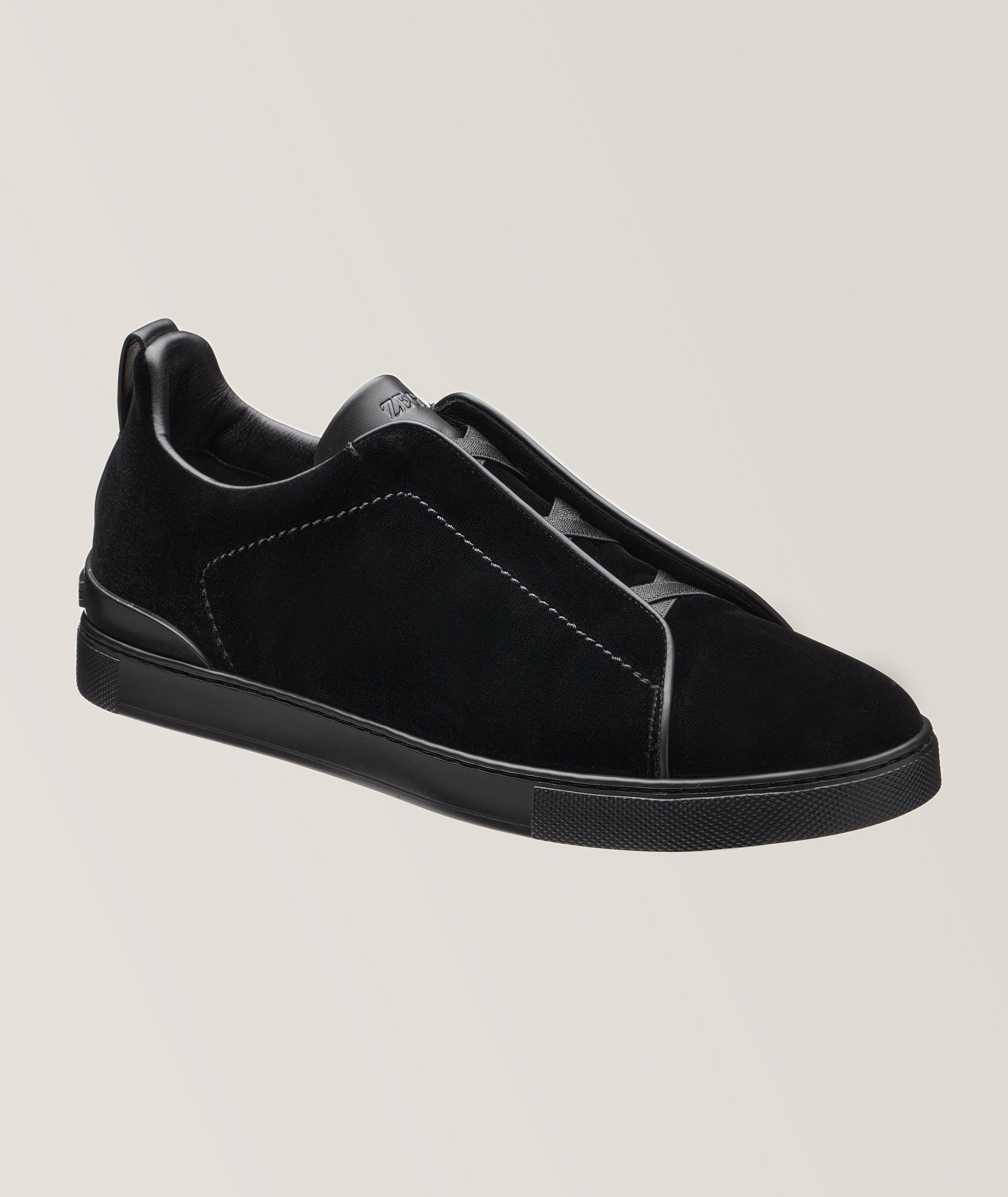 Triple Stitch Tonal Velvet Formal Sneakers image 0