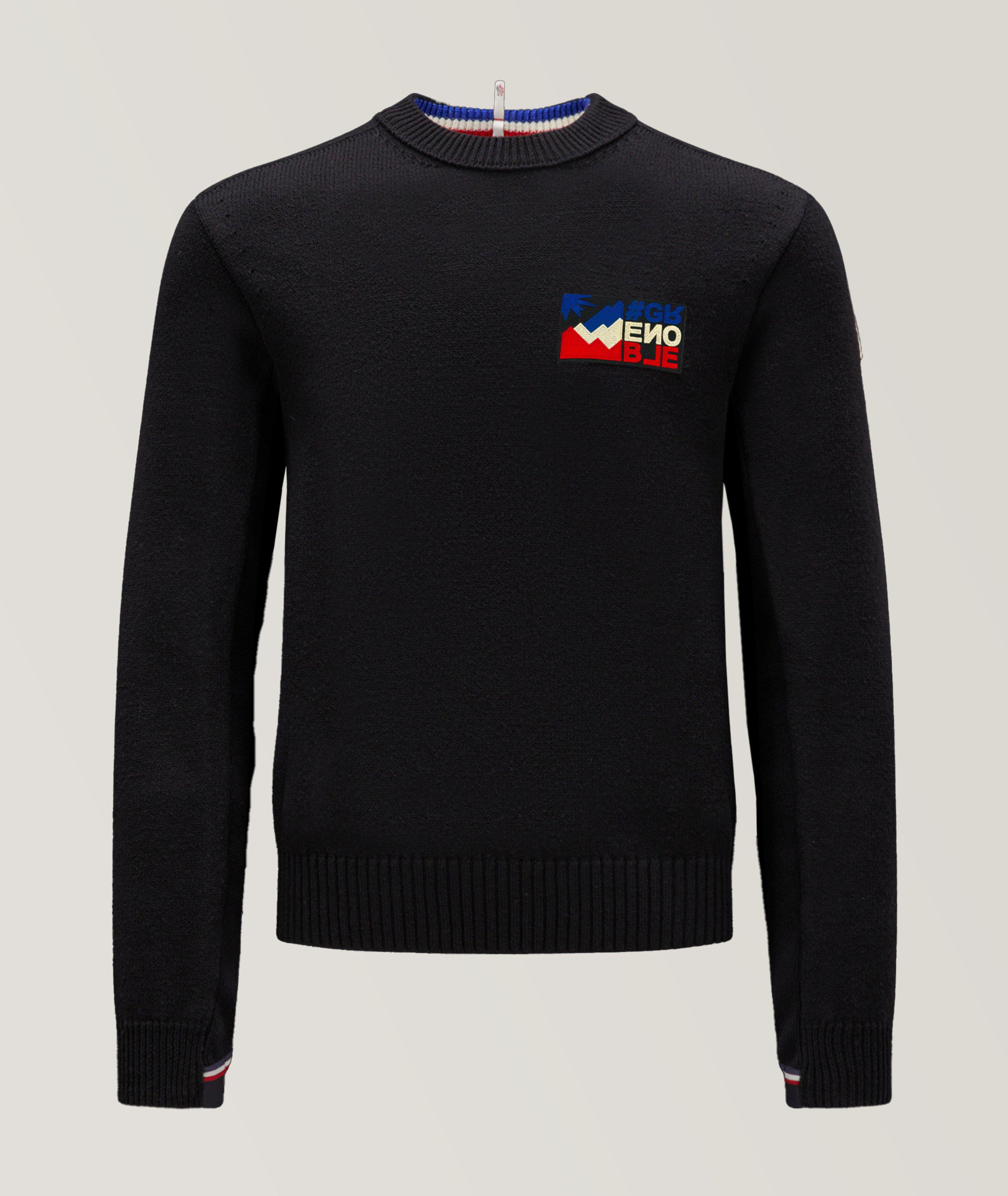 Moncler Monogram Logo Crewneck Virgin Wool & Cashmere Sweater