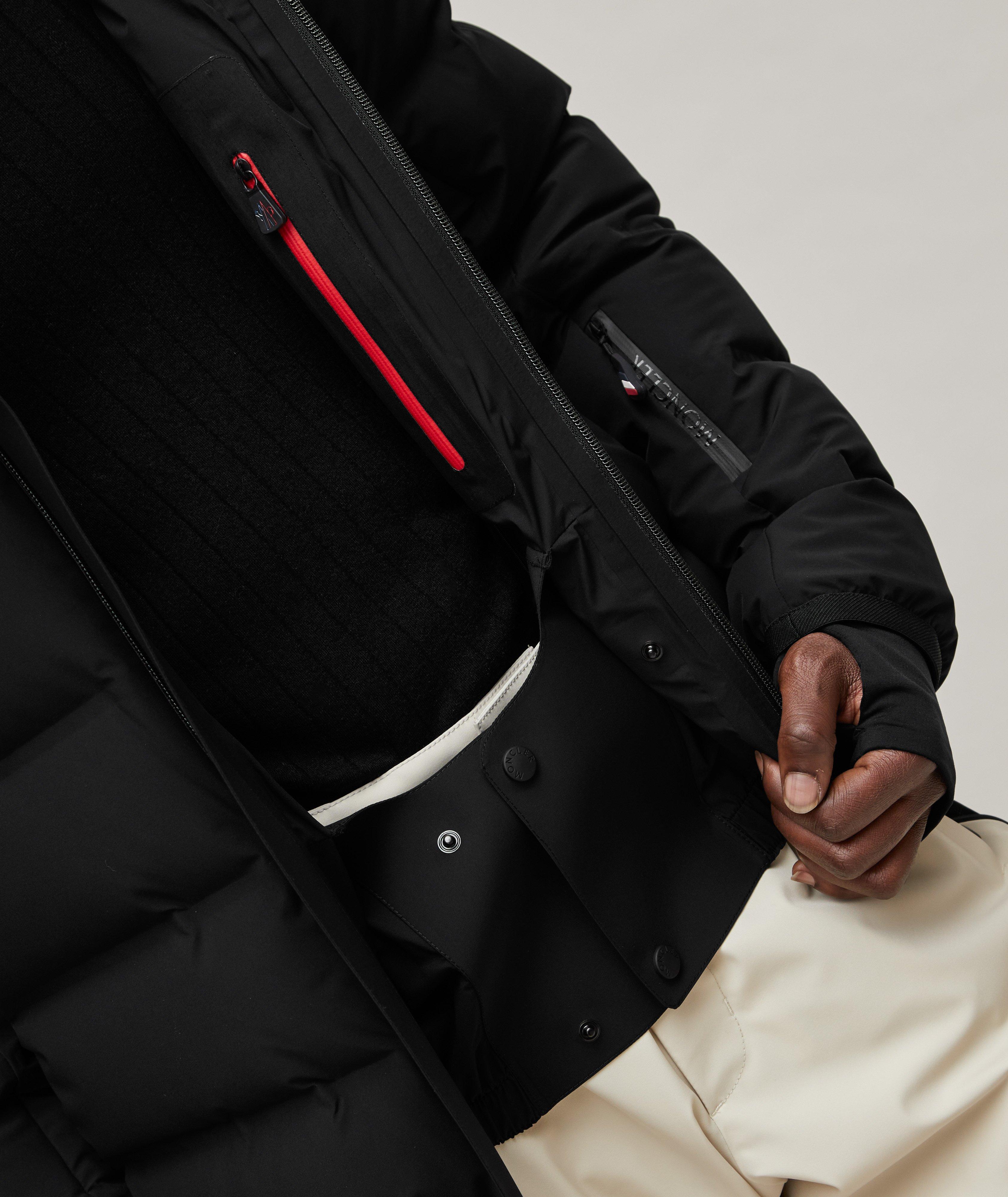 Black Lagorai hooded quilted down ski jacket, Moncler Grenoble