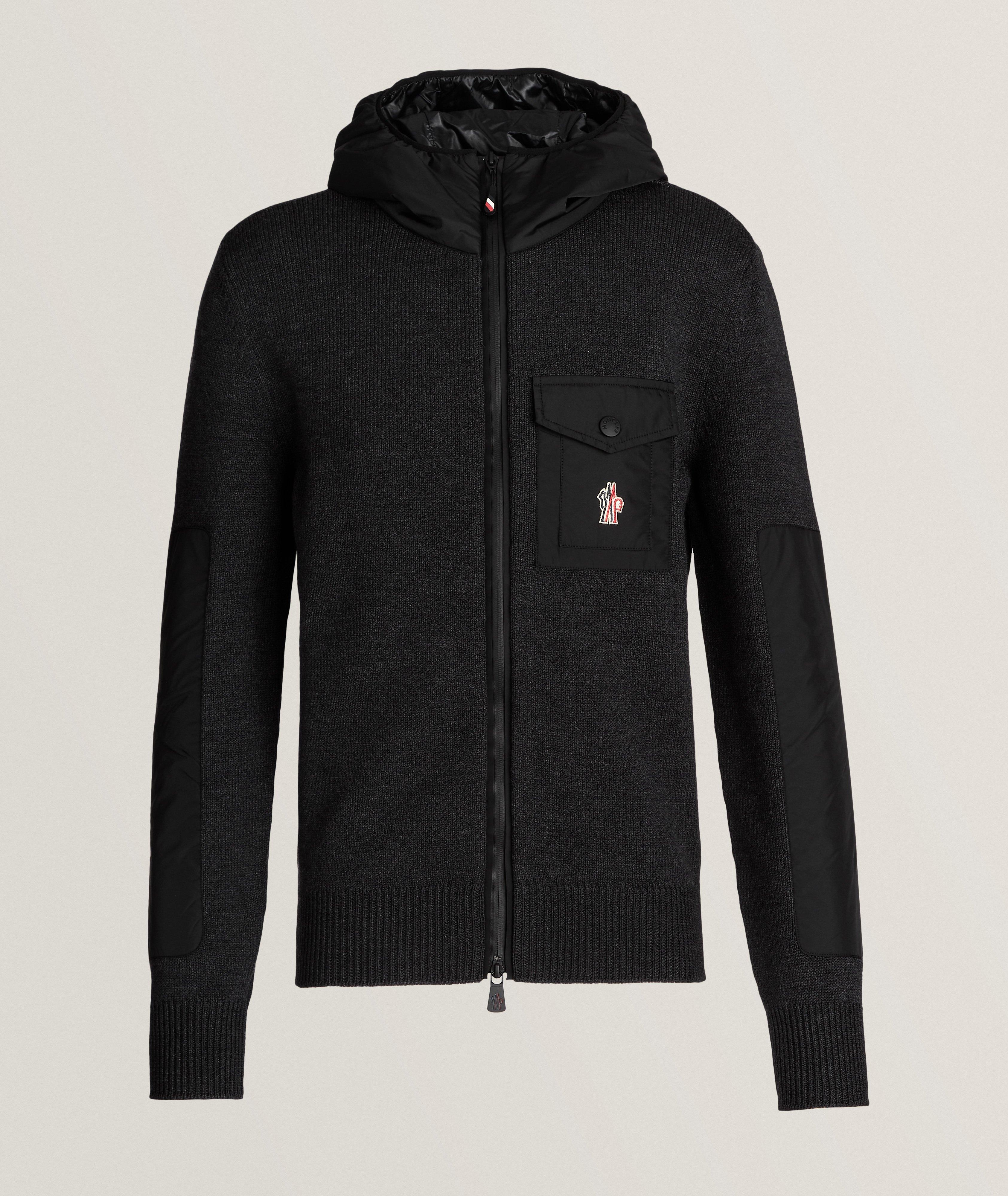 Moncler Grenoble Mixed Media Hooded Cardigan | Sweaters & Knits 