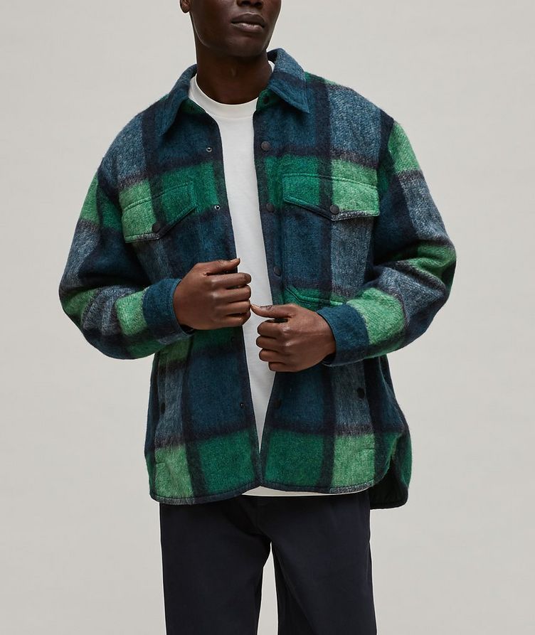 Waier Checkered Brushed Wool-Blend Shacket image 1