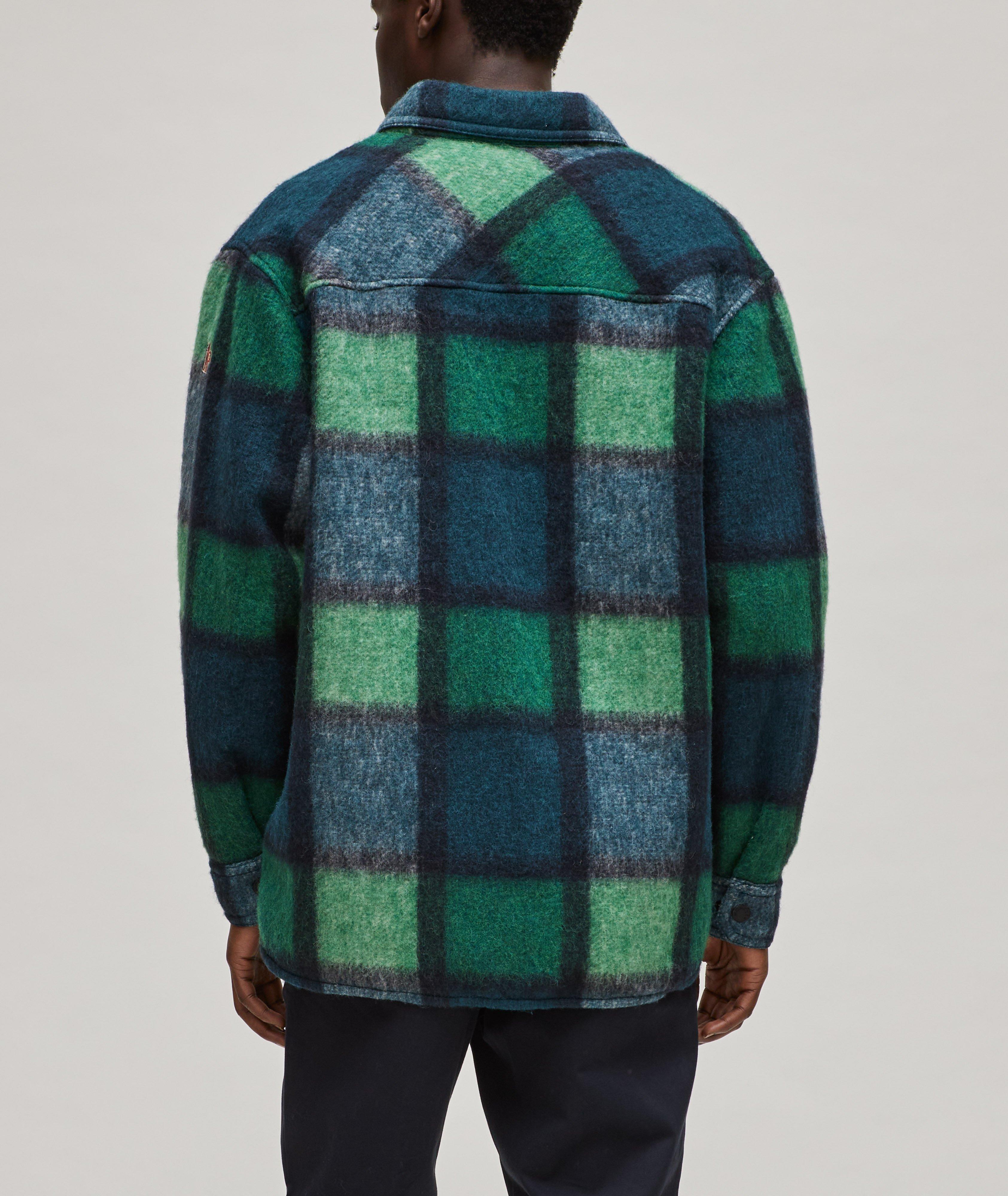 Brushed Wool Blend Plaid Coat