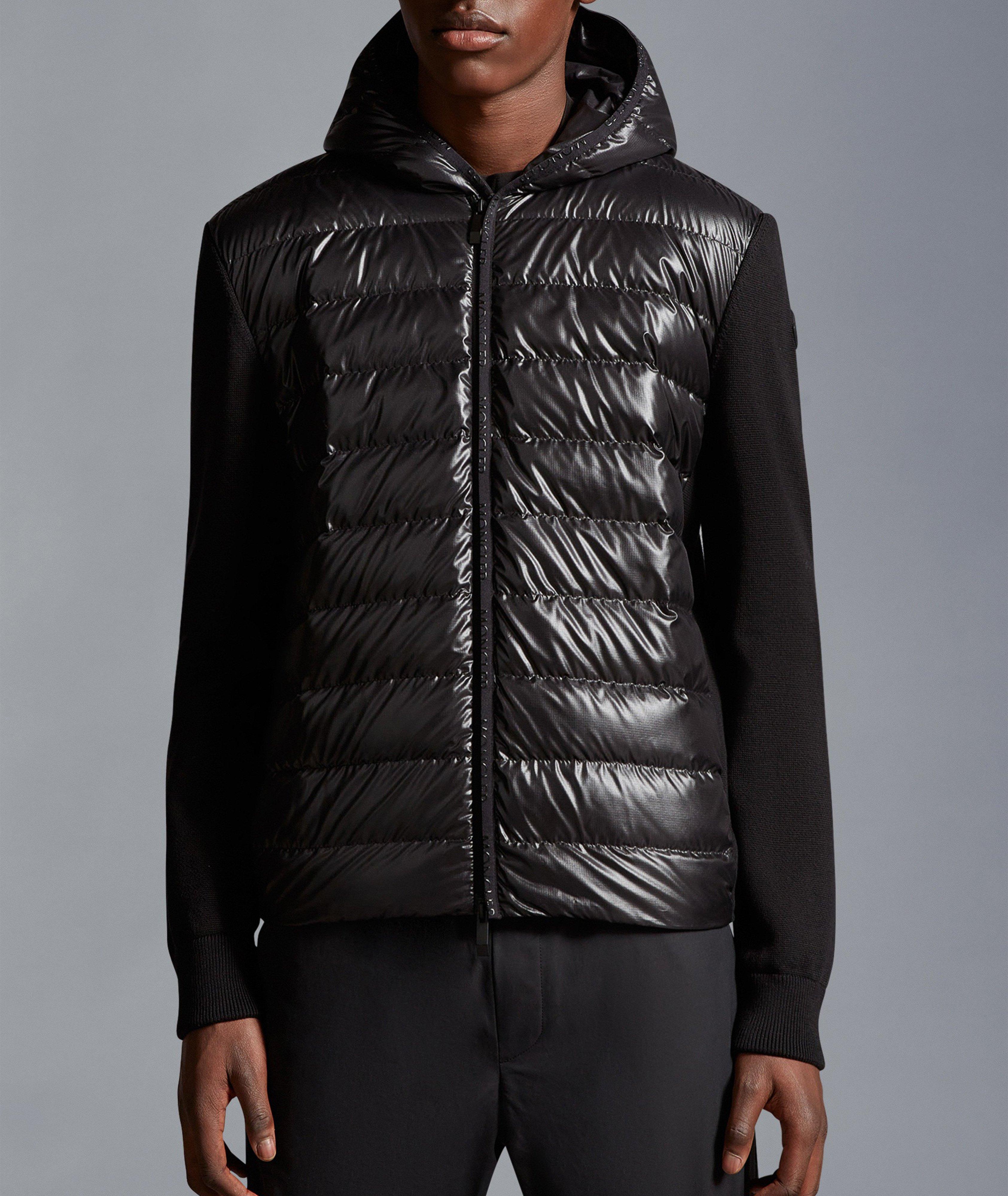 Matt Black Edition Tricot Mixed Media Quilted Coat