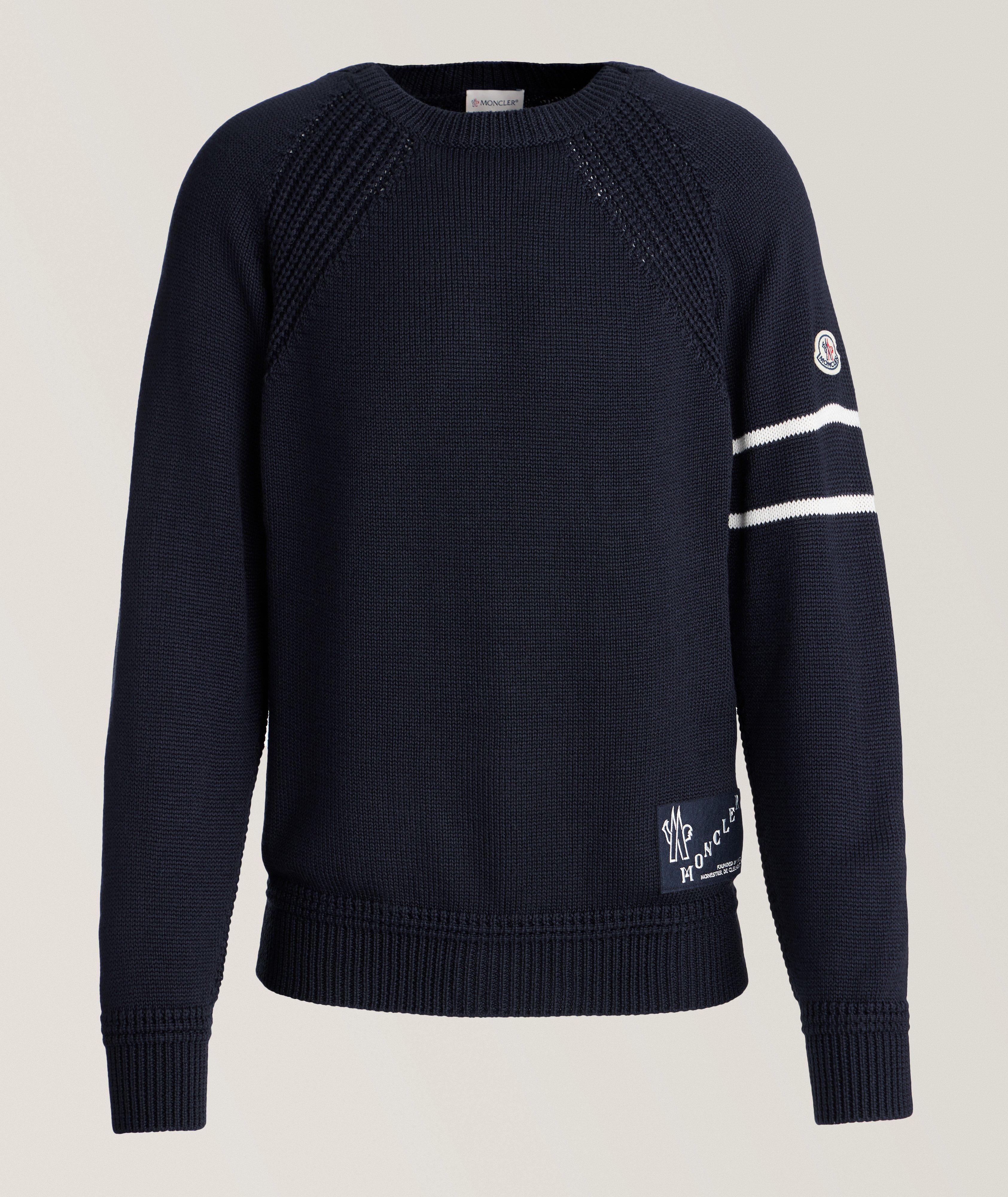 Moncler Monogram Logo Crewneck Virgin Wool & Cashmere Sweater