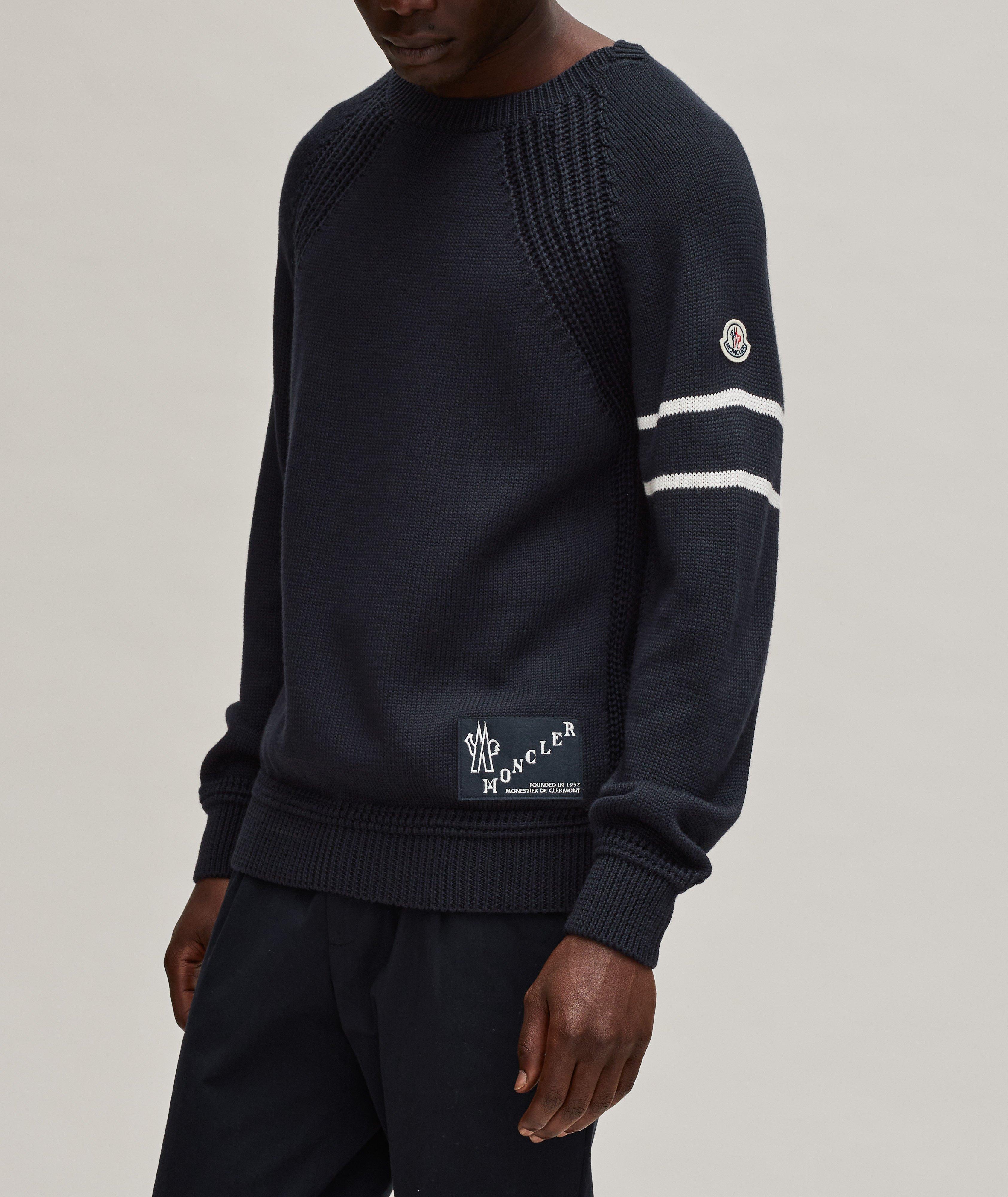 Moncler Monogram Logo Crewneck Virgin Wool & Cashmere Sweater